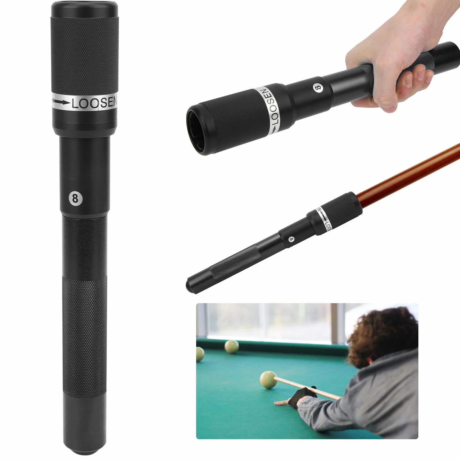 VGEBY Mango de extensión de Taco de Billar, Extensor telescópico para Billar