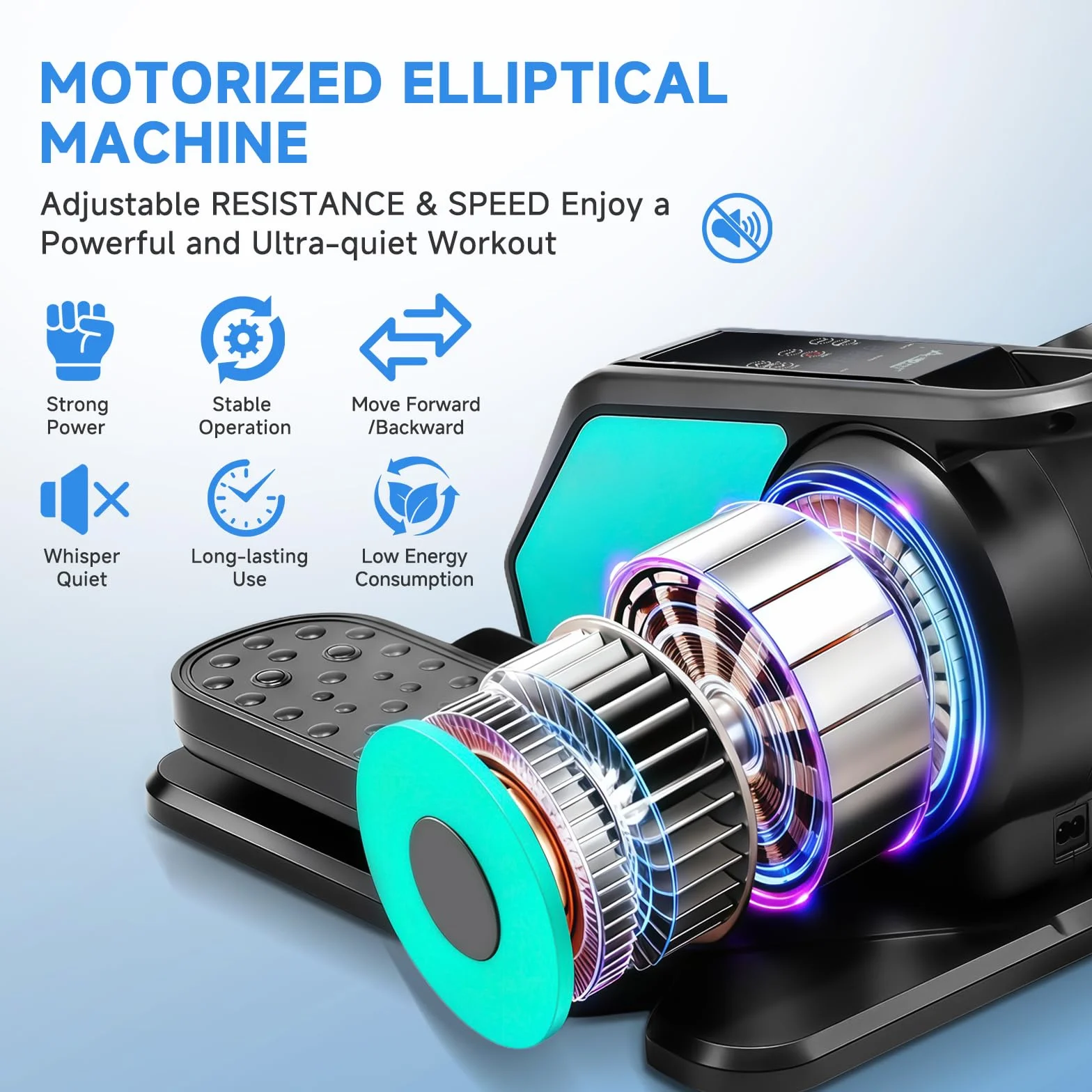 Máquina Elíptica Bajo Escritorio, Ejercitador Eléctrico de Pedales para Sentarse con Mando a Distancia, Ejercitador de Piernas de Velocidad Ajustable para Personas Mayores y Adultos