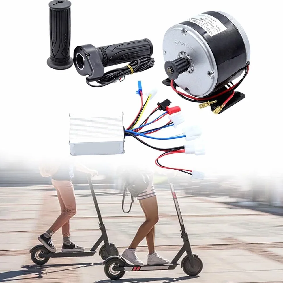 Kit de motor de velocidad de bicicleta, kit de conversión de scooter eléctrico de 24 V 250 W con agarre de goma suave para bicicletas, scooters, triciclos (controlador de 24 V 250 W)