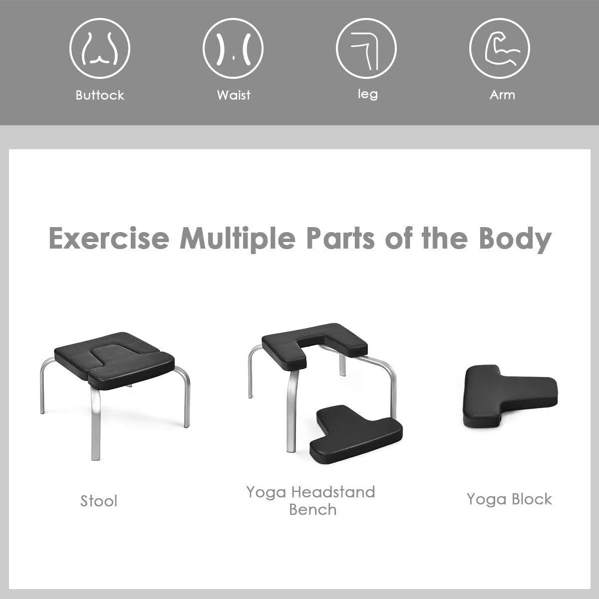 Taburete multifunción para yoga, fitness y yoga, silla invertida, conjunto desmontable, para aliviar la fatiga y construir el cuerpo, capacidad máxima de 200 kg