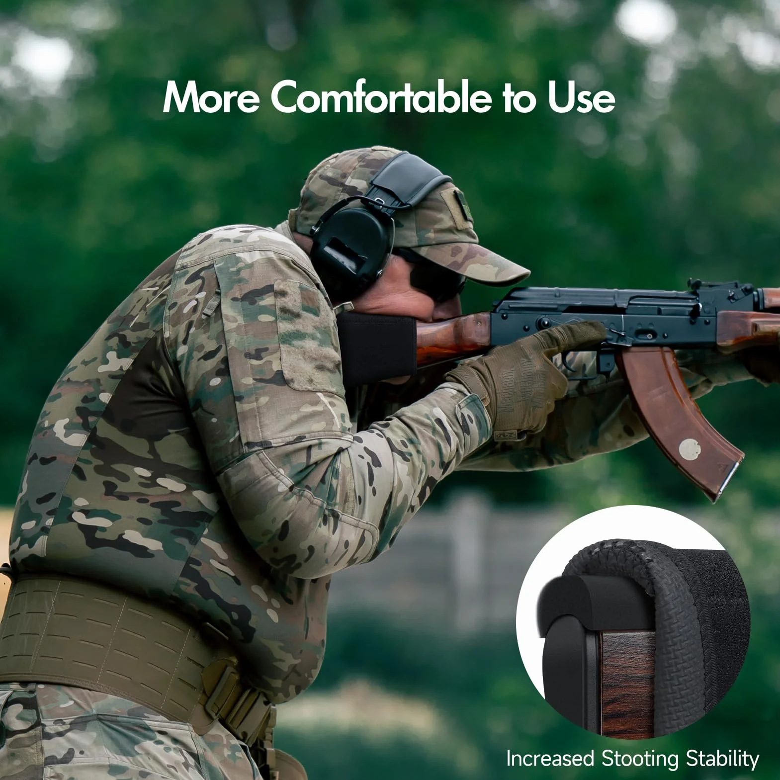 Feyachi Kit Elevador de mejilla para Rifle - Elevador de mejilla Ajustable para Culata de Rifle con 3 Almohadillas de Espuma EVA de Diferentes Alturas