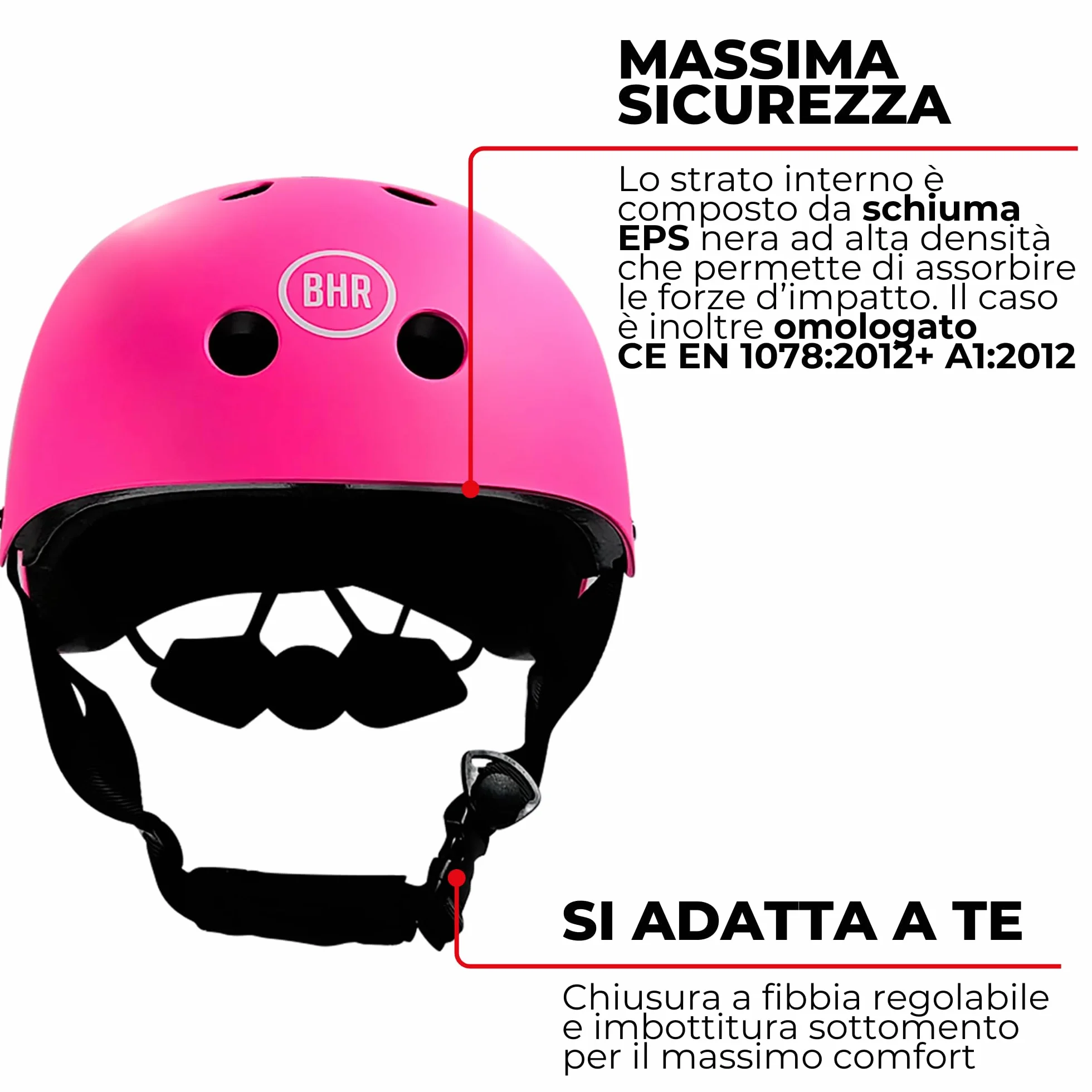 Casco para Patinete y Scooter Eléctrico BHR 837 Urban – Casco para Ciudad Homologado CE para Niños y Adultos – Casco para Bicicleta, MTB, BMX, Skateboard, Patinaje