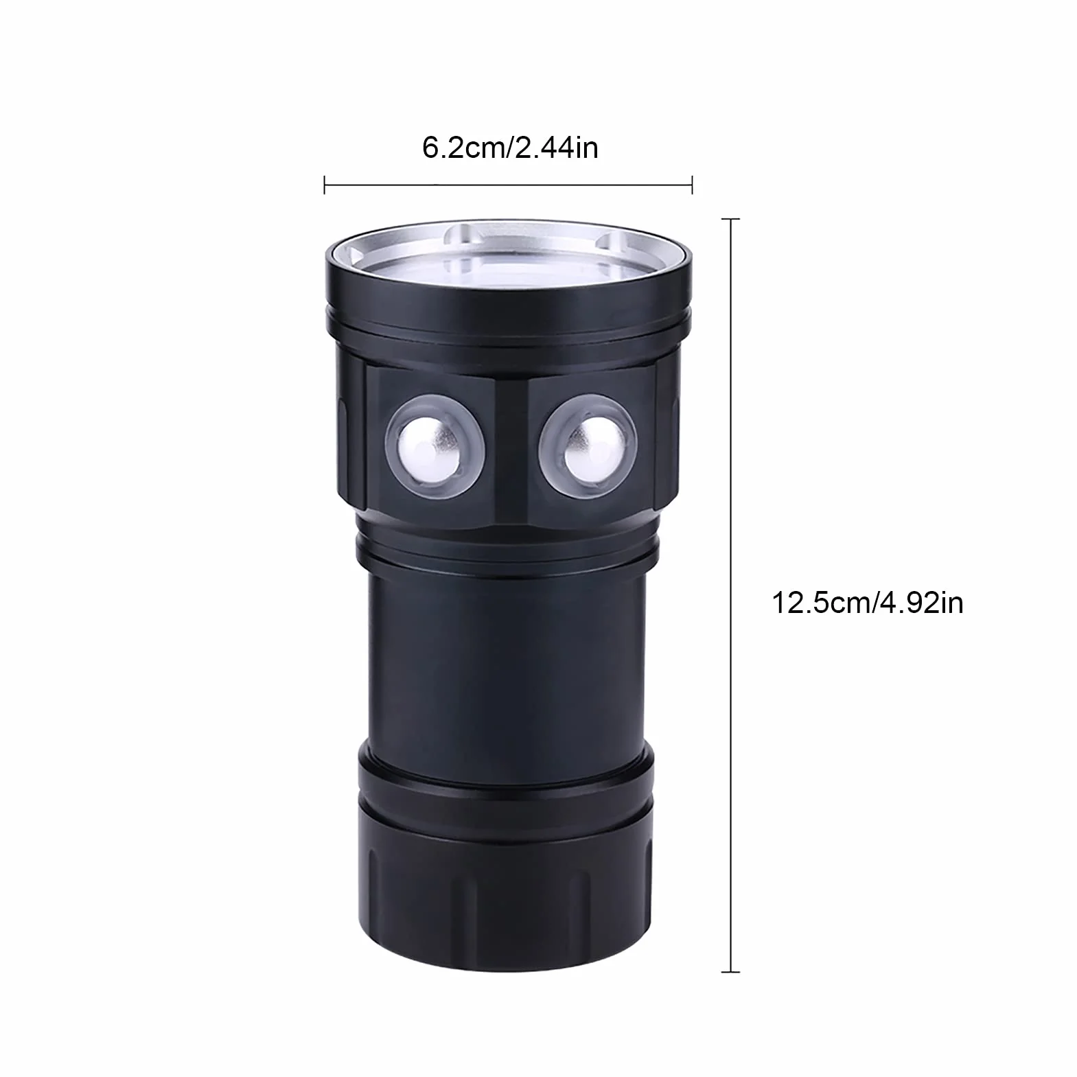 Linterna subacuática OKJHFD IPX8,Linterna de buceo , linterna profesional portátil de 18000lm 500M, lámpara impermeable superbrillante para campamento al aire libre