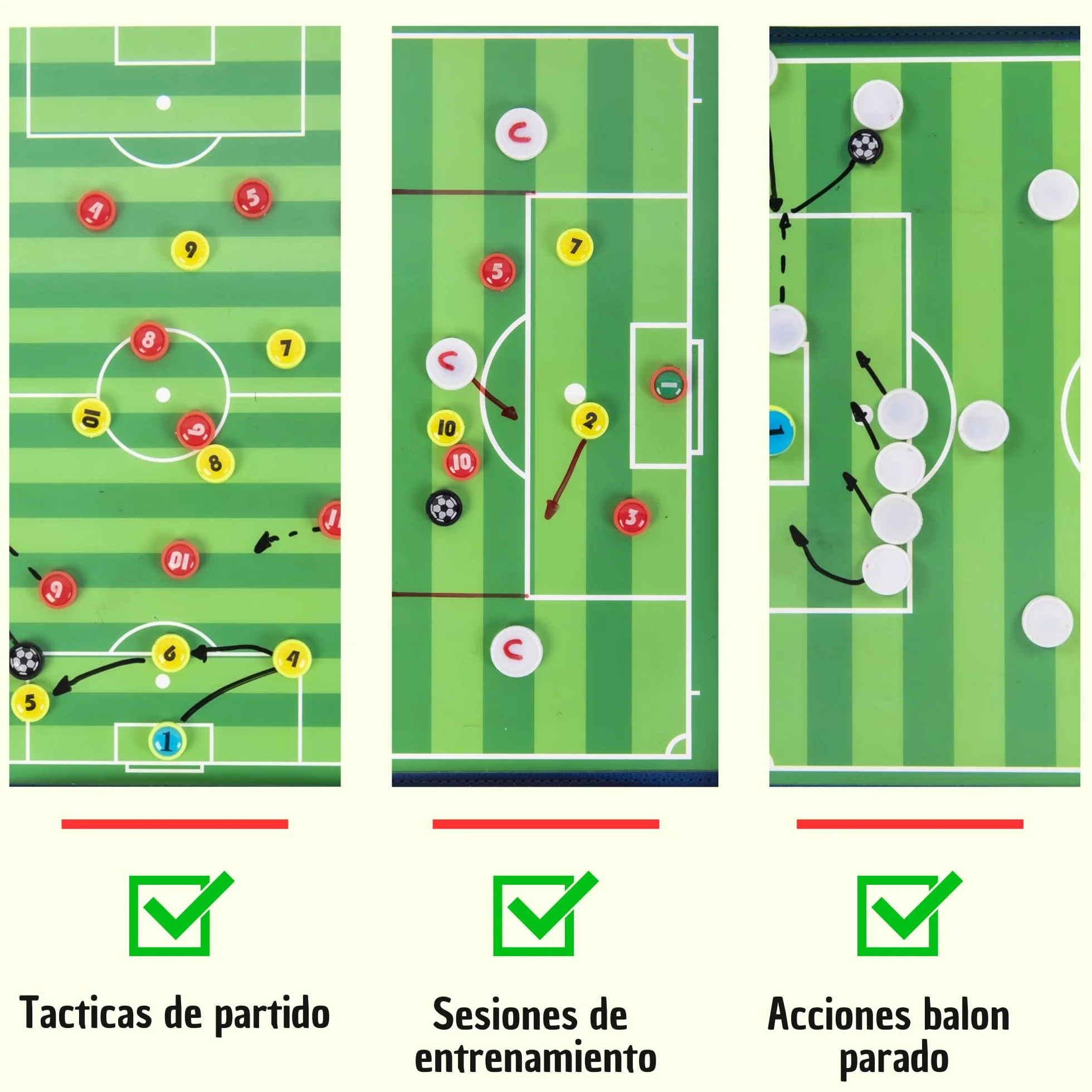 SCIPIO SPORT - Dispone de 3 Equipos, Pizarra Tactica Entrenador Futbol, Carpeta Tactica Entrenamiento, Regalo Entrenadores Futbol, Pizarra Magnetica Entrenador, Pizarra Futbol y Futbol 7