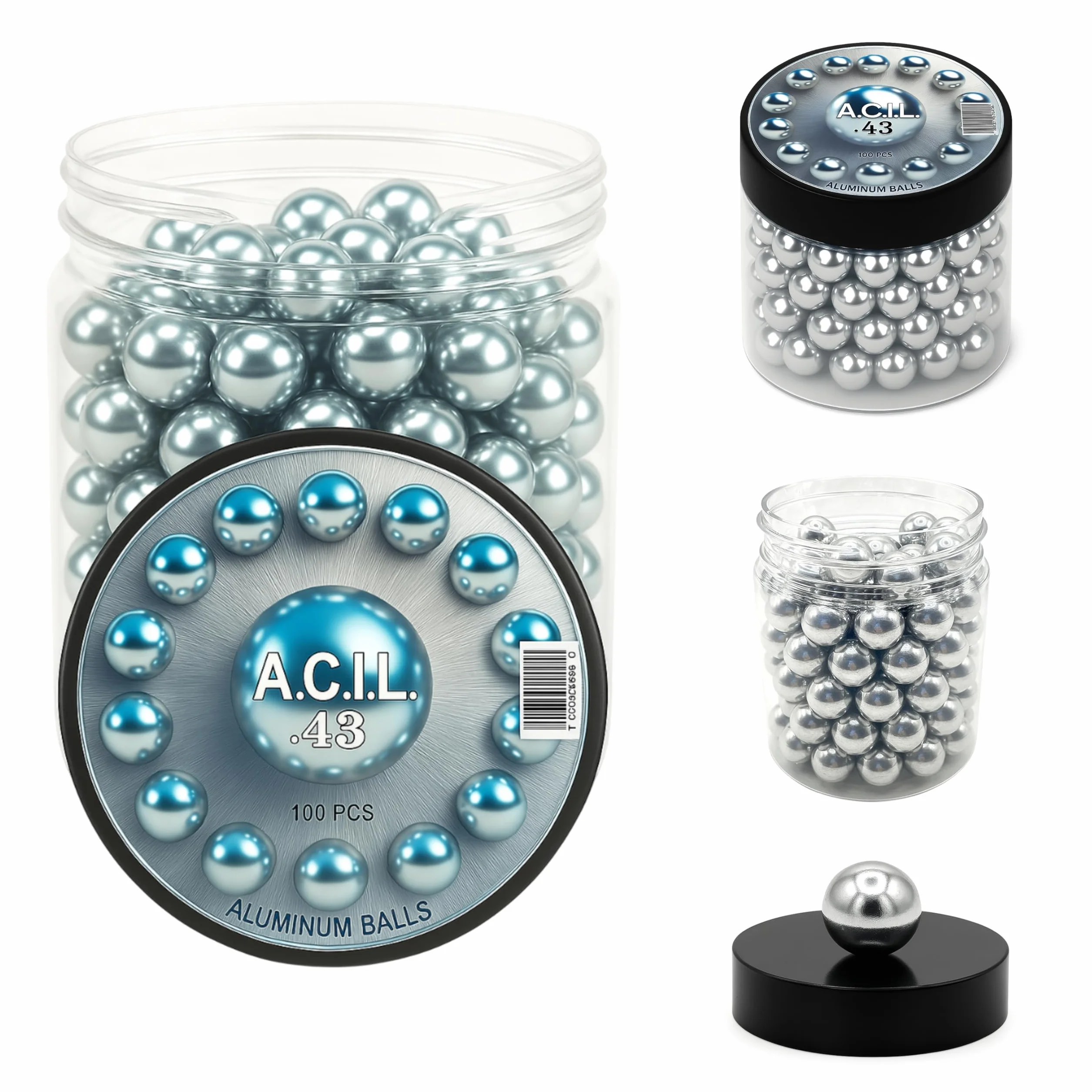 Bolas de aluminio en 43 Caliber Solid Resuable Seamless Paintballs for High Impact, Training, Target Practice and Defense. 43 Cal.