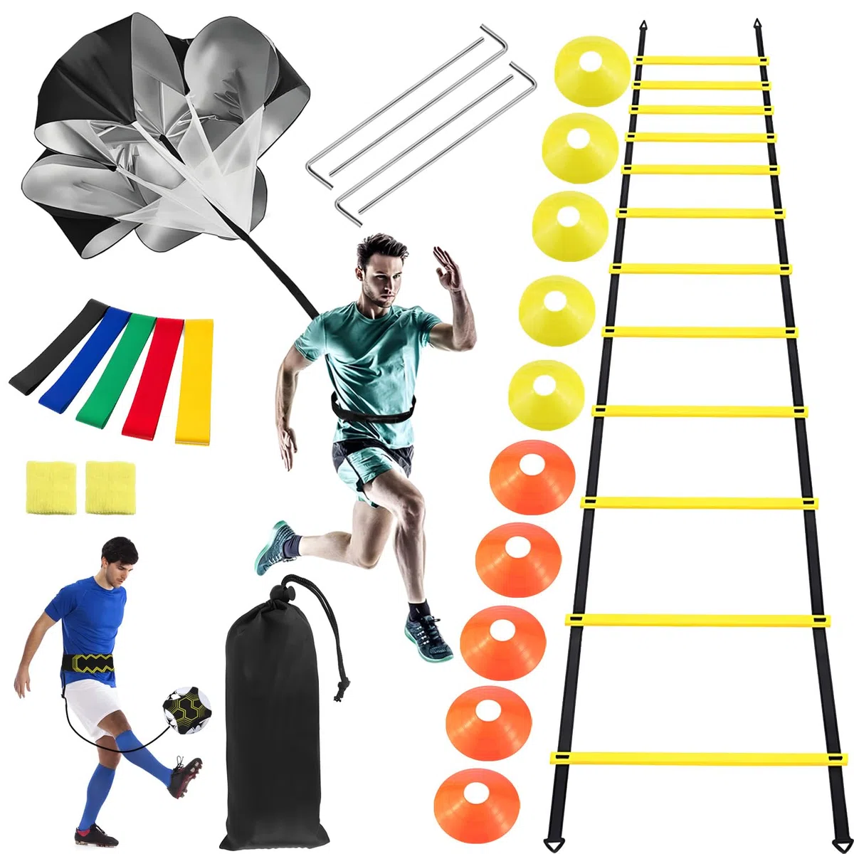 IIRC Agility Ladder - Escalera de Entrenamiento de fútbol, Kit Velocidad, Fútbol Trainer Agilidad, Escalera de Agilidad, Accesorios de Entrenamiento