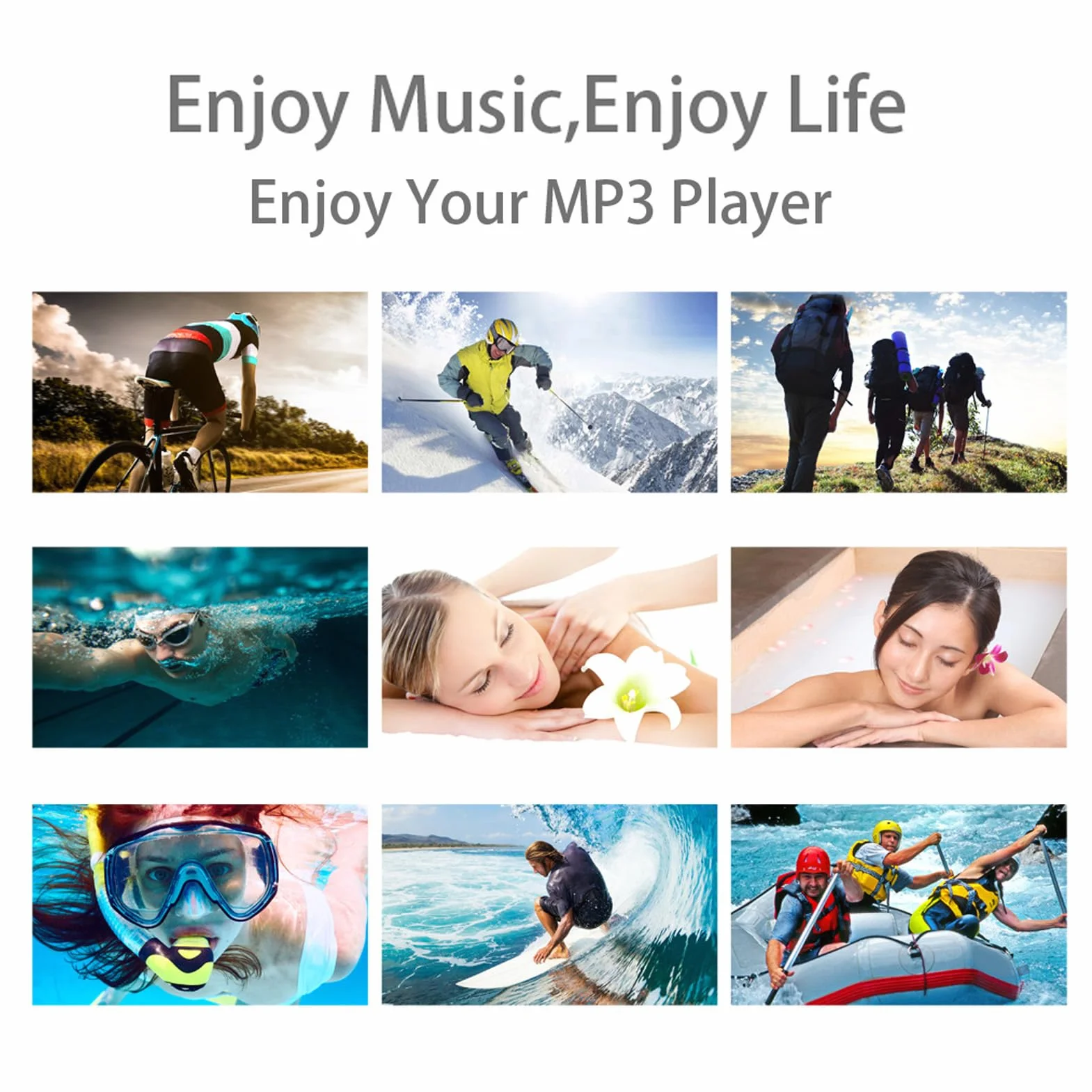 Reproductor de Mp3 de Natación, Auriculares a Prueba de Agua, Reproductor de Música Clip Multifuncional de 8 GB, Auriculares Deportivos Submarinos para Natación, Carrera, (Black)