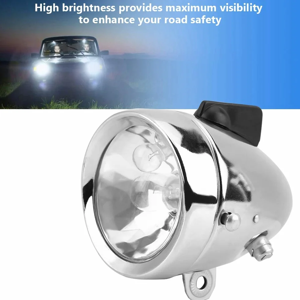 Qii lu 12V 6W generador de fricción dínamo luz Trasera Kit de Luces traseras, Kit de Faros de Bicicleta motorizada para Bicicleta motorizada
