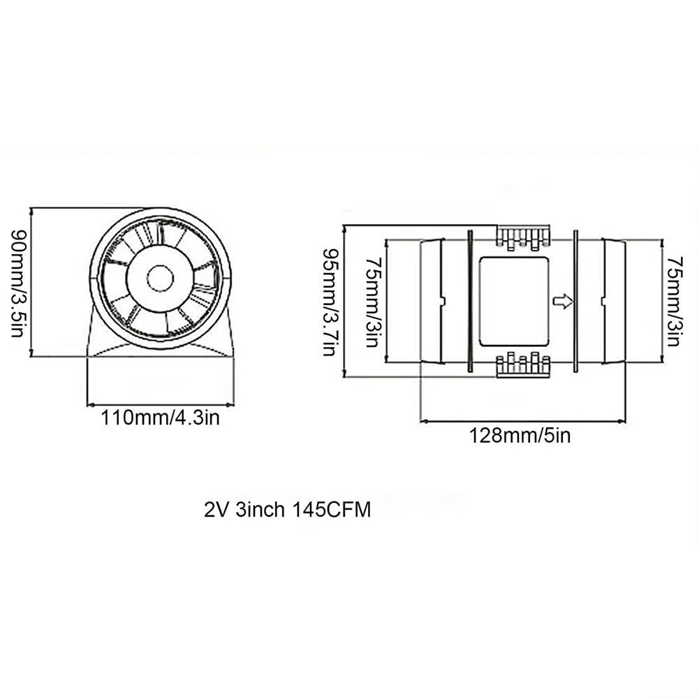 Zoegneer Ventilador de aire de escape de barco de plástico negro, soplador de cabina CC, soplador de escape marino de 12 V