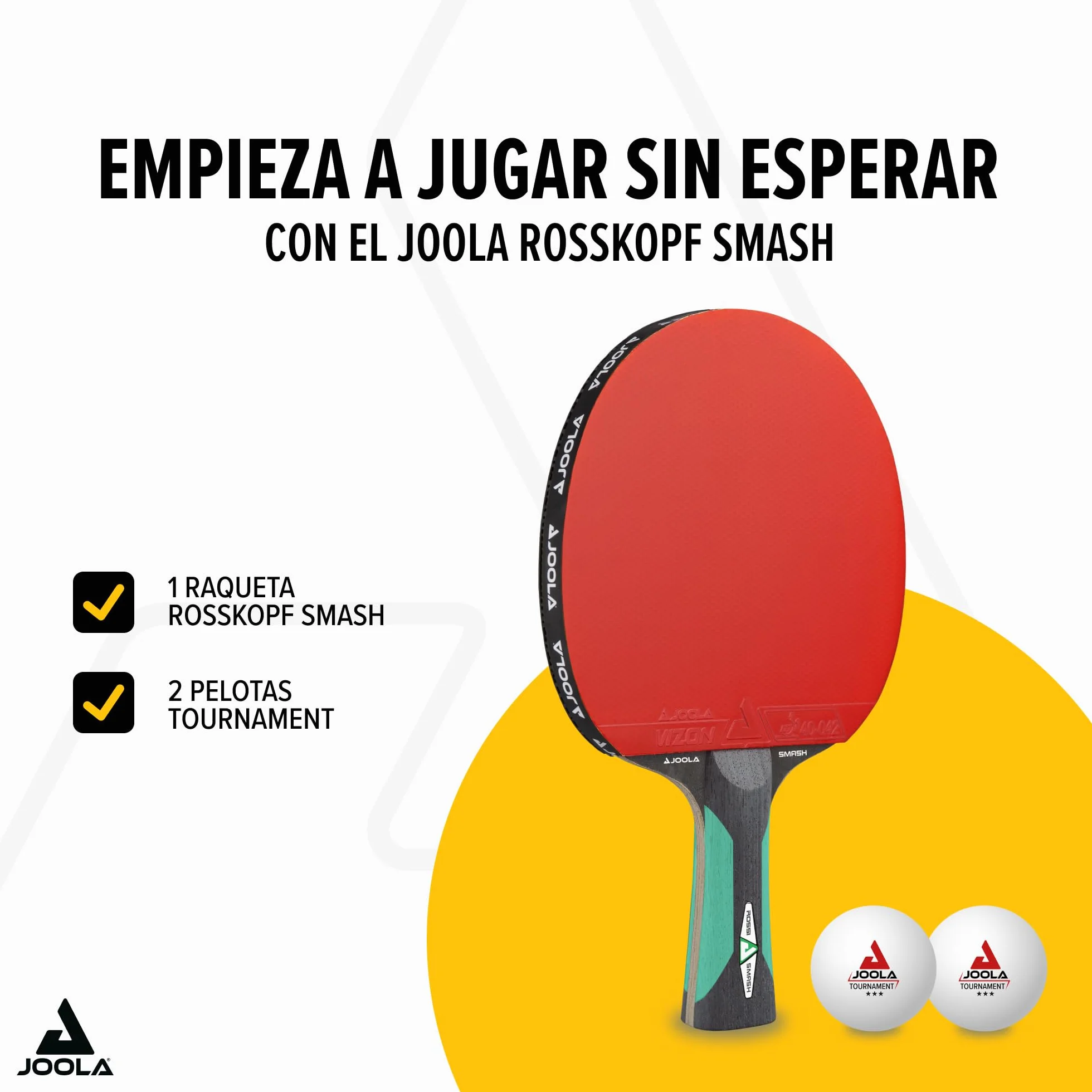 JOOLA Rosskopf Smash Pala de Tenis de Mesa, Unisex Adulto, Multicolor, Talla Única
