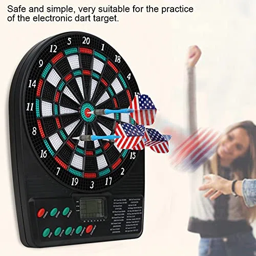 Diana Electronica Juego Dardos,Conjunto De Dardos Blandos De PP con Pantalla de Puntuación Digital LED,Diana Electrónica de Puntuación Automática para Familia Interior Y Exterior