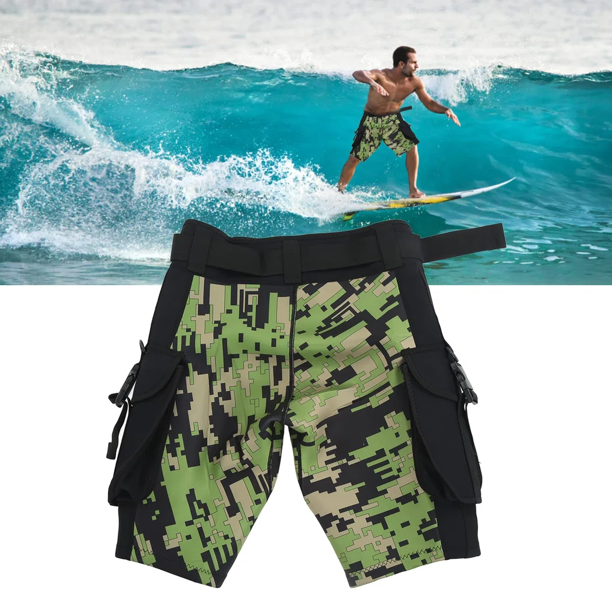 Pantalones Cortos de Neopreno para Hombres - Pantalones de Buceo y Surf Elásticos Multiusos