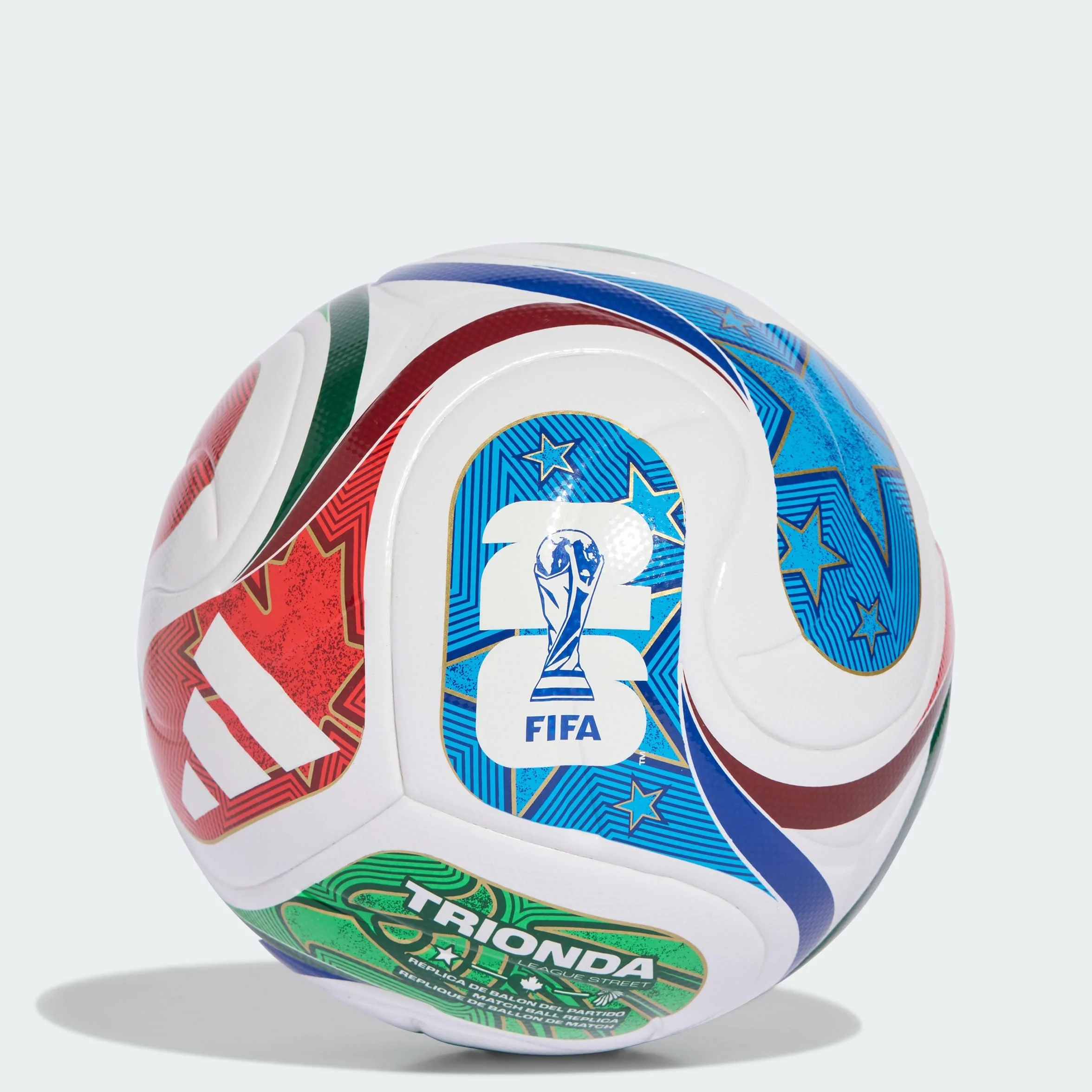 adidas Copa del Mundo 26 TRIONDA League Junior 350 fútbol White/Royal Blue/Solar Blue/Power Red 5