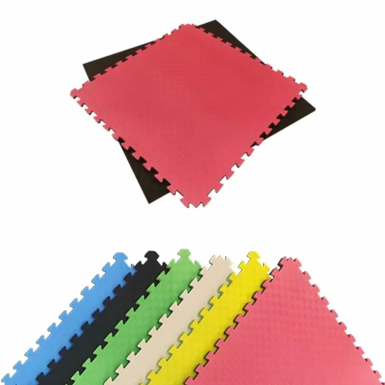 Artatami® Tatami Puzzle 1x1x40 mm Rojo - Negro【1 Unidad】 Profesional Alta Densidad EVA – Tatami 4 cm para Judo, BJJ, MMA y Lucha – Suelo Artes Marciales Antideslizante Premium