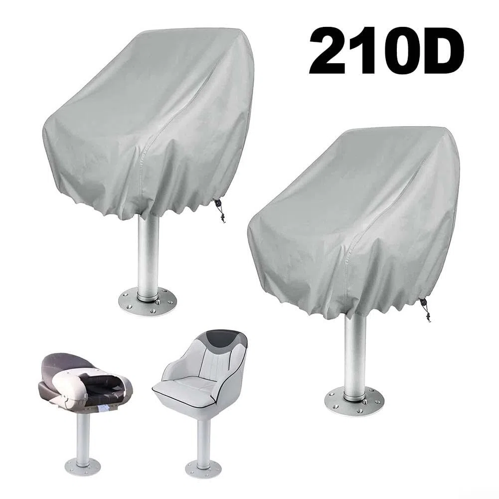 Fundas para asiento de barco, paquete de 2 unidades, tela Oxford 210d/420d, resistente a los rayos UV, cubierta antipolvo para asiento de capitán de yate, protector de asiento de barco impermeable a
