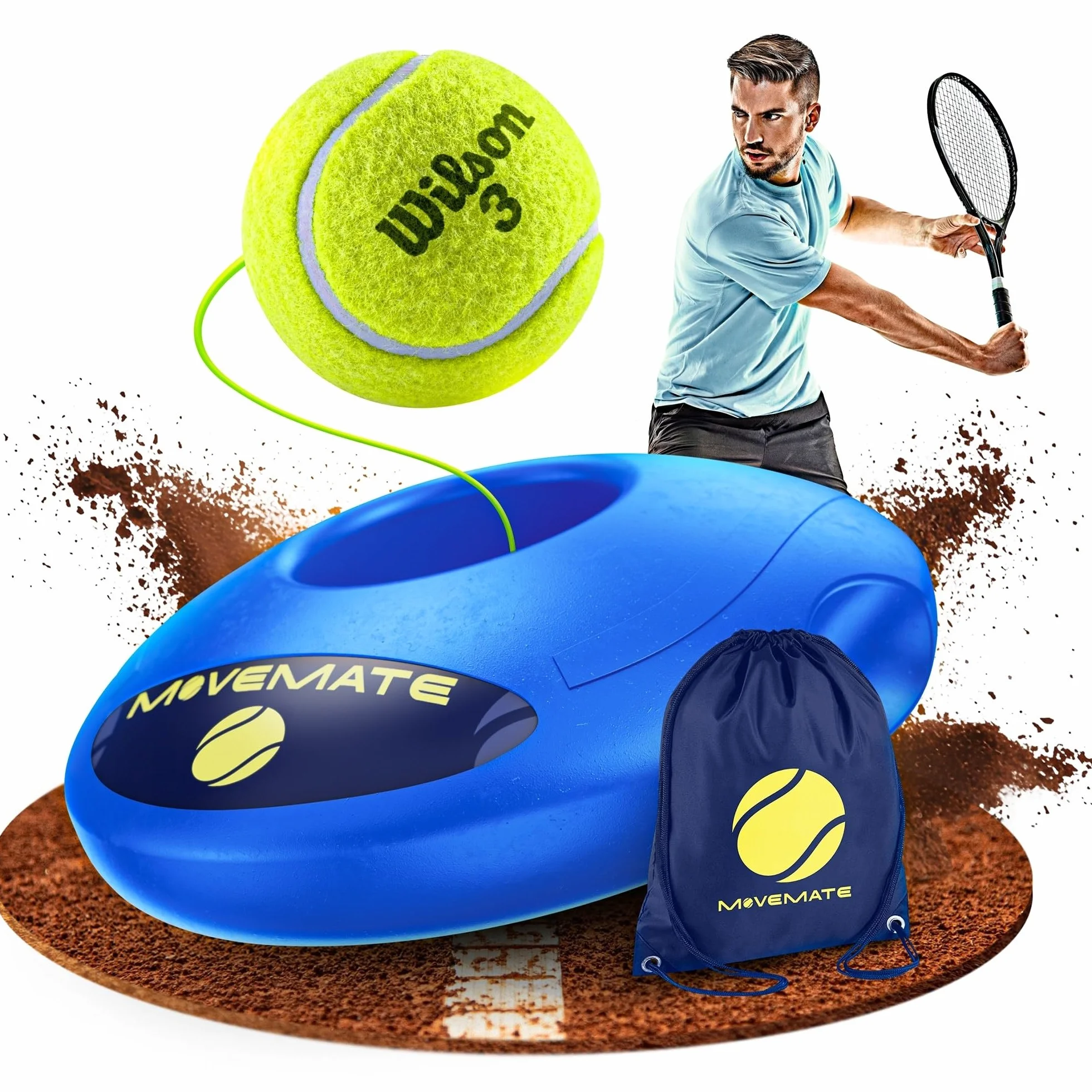 MOVEMATE Dispositivo de Entrenamiento de Pádel/Tenis con Pelota Wilson® | Equipamiento Deportivo para Exteriores