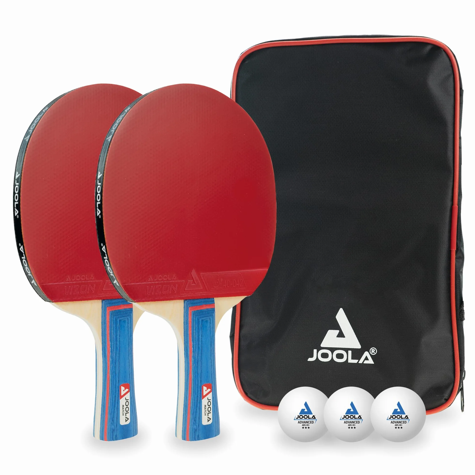 JOOLA Juego de Tenis de Mesa Homologado ITTF - Raqueta, Funda, Red y Pelotas