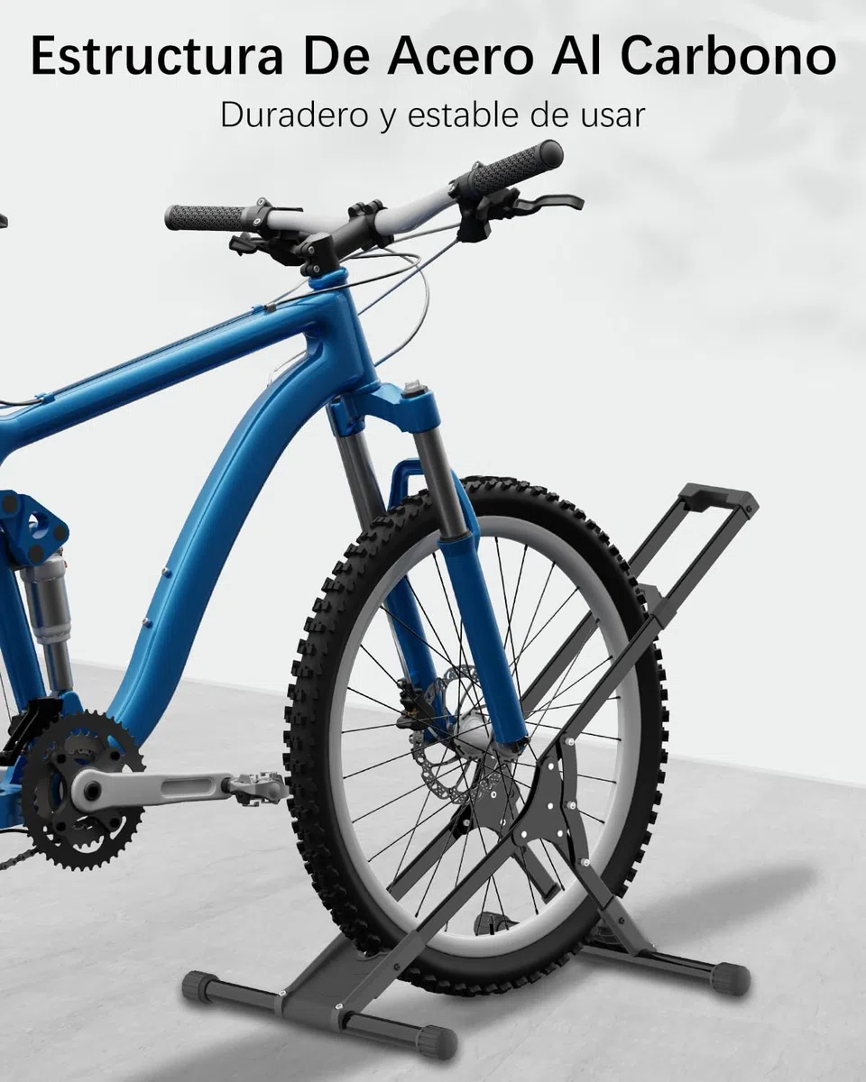 Soporte Bicicletas Suelo, Caballete Bicicleta Acero Soporte Bici Independiente 20''-29'' para Neumáticos Delanteros, para Garaje/Casa