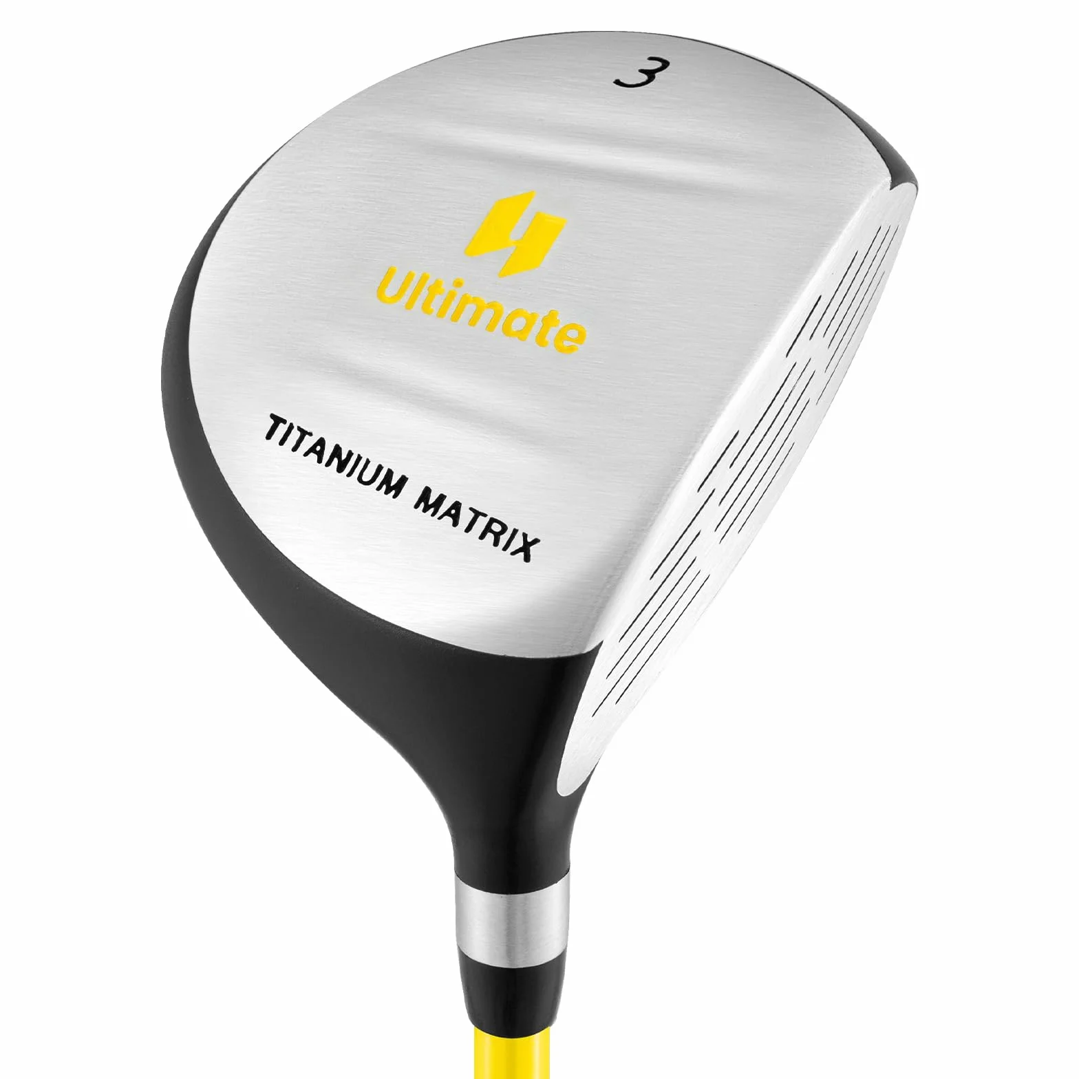 GYMAX Palo de Golf de Madera de Fairway Junior #3, Palo de Golf Infantil con Eje de Fibra de Vidrio y Funda de Espuma, con Agarre de Espuma para Niños de 8-10 Años, Mano Derecha, 34”