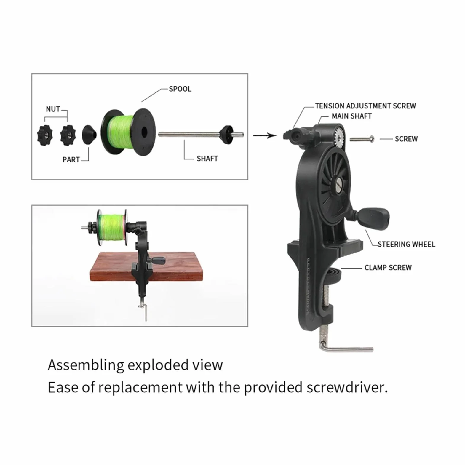 Wire Counter Reel Spooler, Fishing Reel Counter, Fishing Spooler, Fishing Lines Holder, Recreational Reel Spooler For Recreational Fishing Accessories Equipment, 25/10/10 Cm