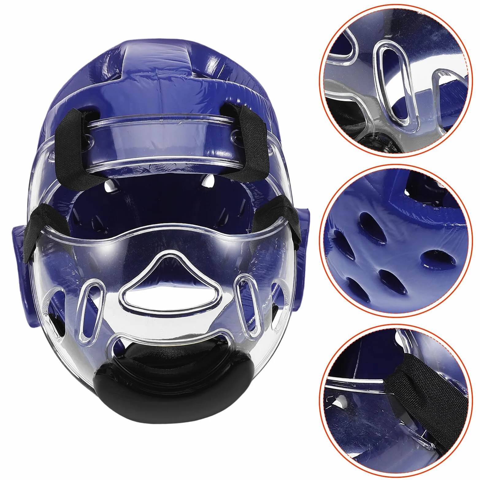 SOIMISS Casco Taekwondo para Niños con Mascarilla Facial Ajustable y Espuma Ligera para Protecciones de Karate y Kickboxing en Deportes Marciales y Lucha
