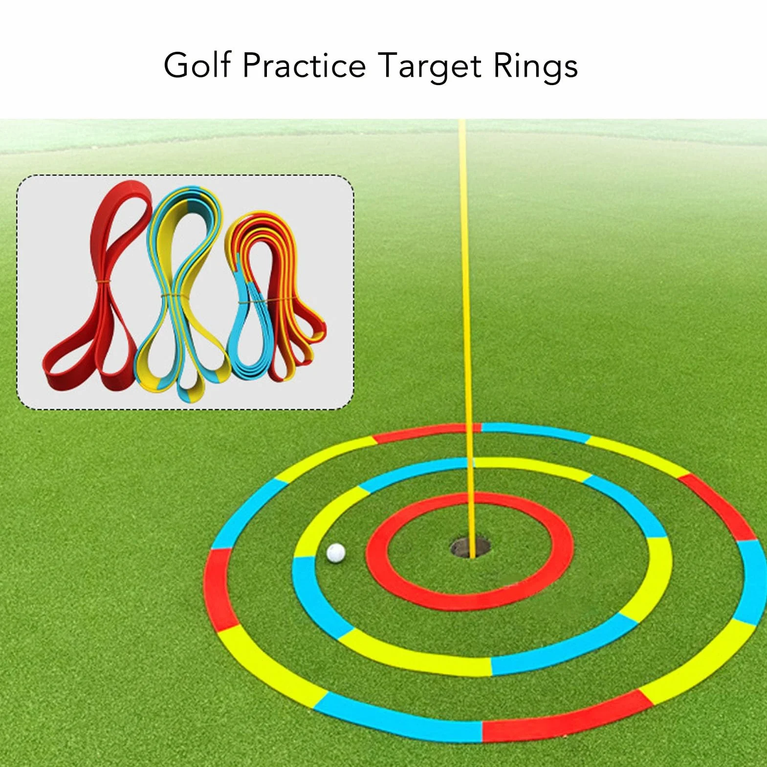 Anillos de Objetivo para Práctica de Golf, Indicador de Objetivos Vibrantes de Silicona Ultrafinos, Juego de Práctica Circular para Entrenamiento de Golf