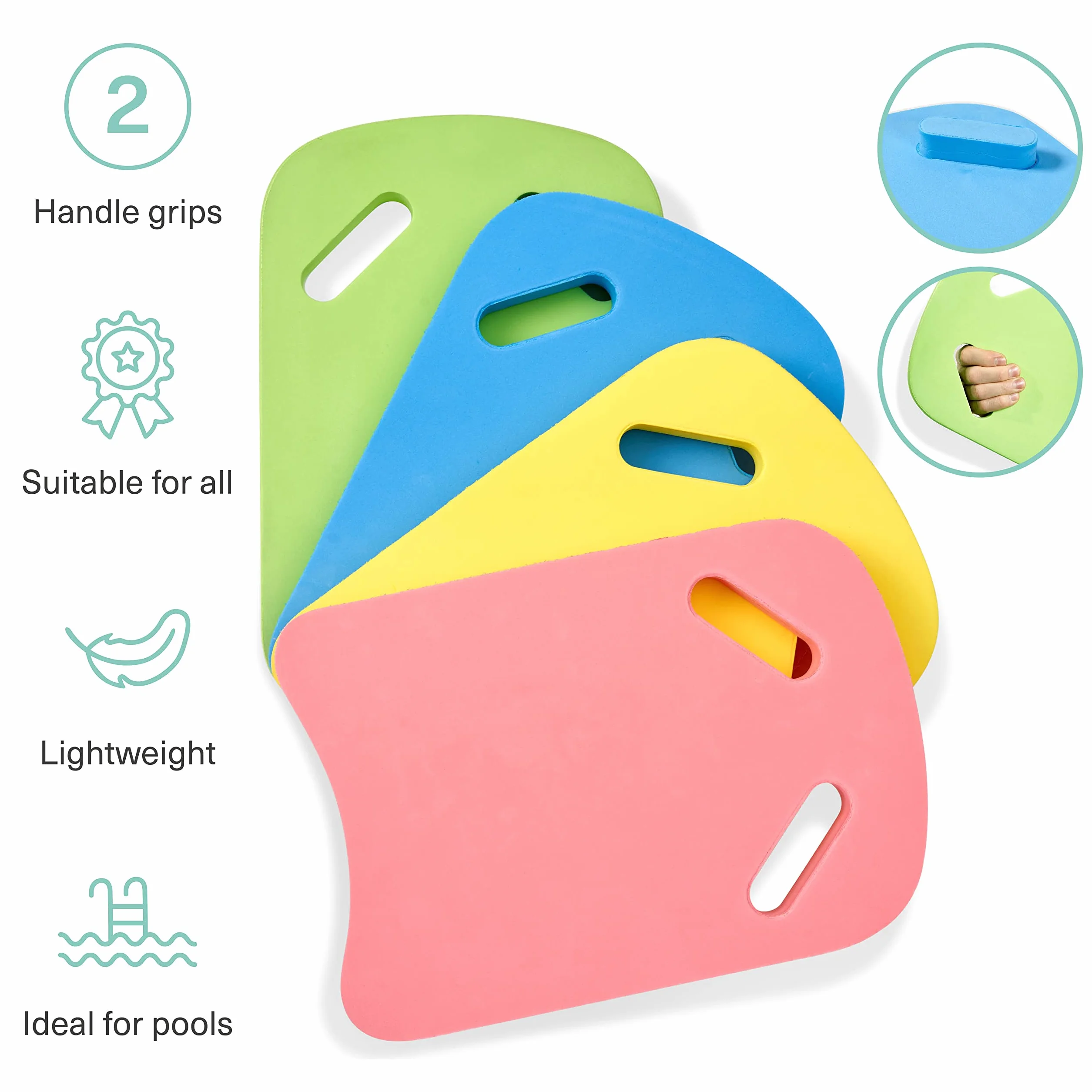 BRAMBLE - 4 Tablas de Natación para Niños - Flotador Kickboard - Espuma de EVA de Primera Calidad - Genera Confianza, Ideal para Practicar Patadas y Movimientos Mientras Aprende a Nadar