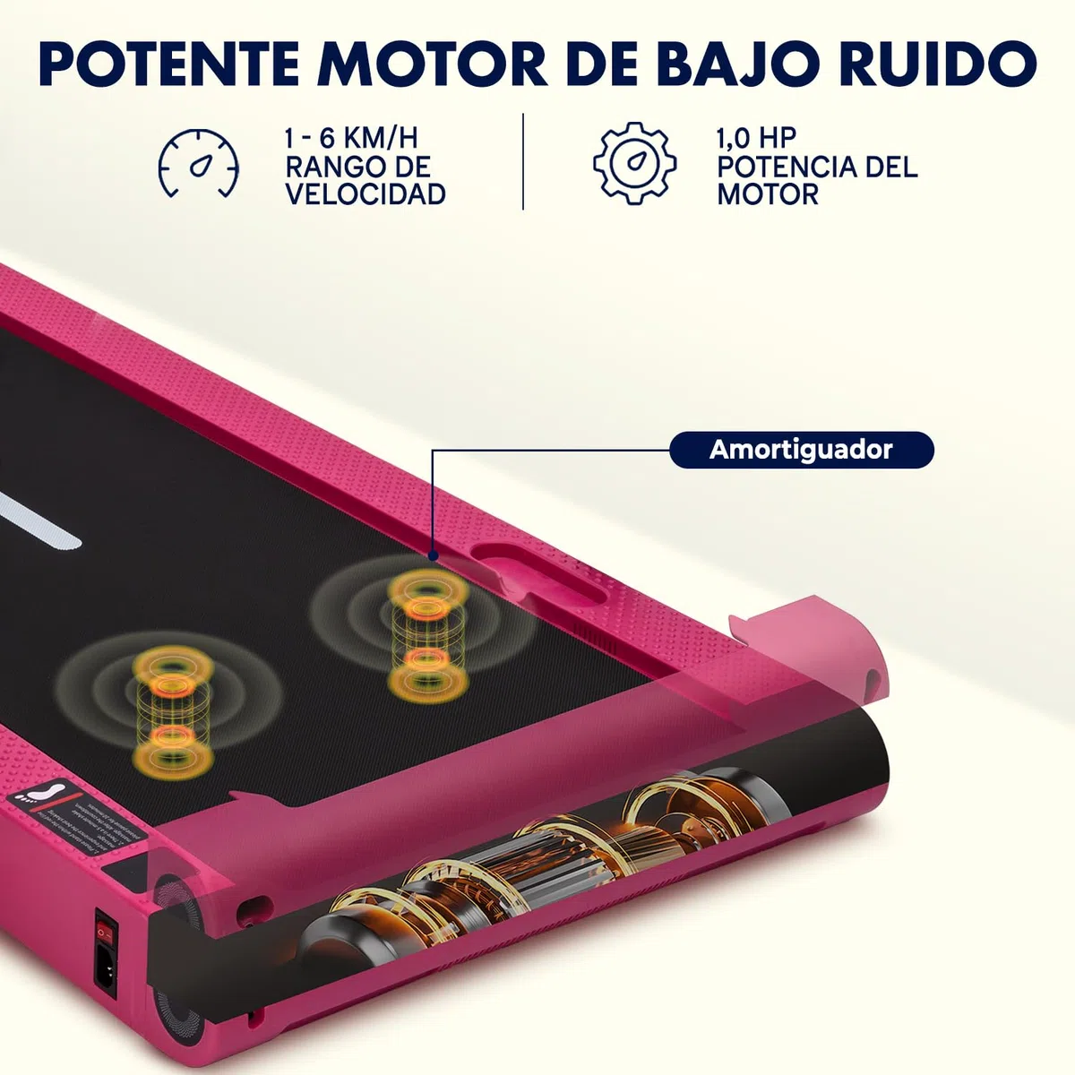 Squatz Cinta de Andar y Correr, Caminadora 2 en 1, Pad de Caminata y Barra de Sujecion con Placas de Vibracion, Pantalla LED, Soporte para Dispositivo, Mando a distancia, Fitness en Casa u Oficina
