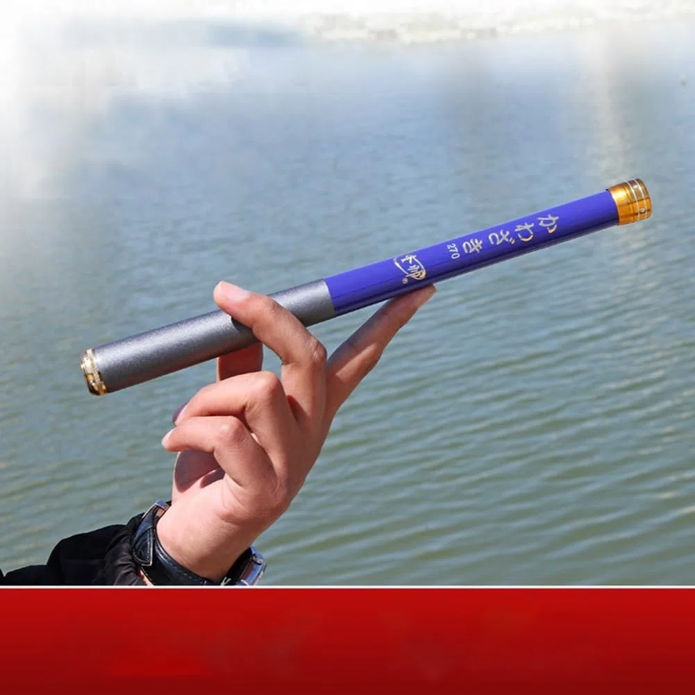 Caña de pescar telescópica de fibra de carbono de 2 7 m, equipo de pesca ligero para un fácil transporte, adecuada para ríos y lagos