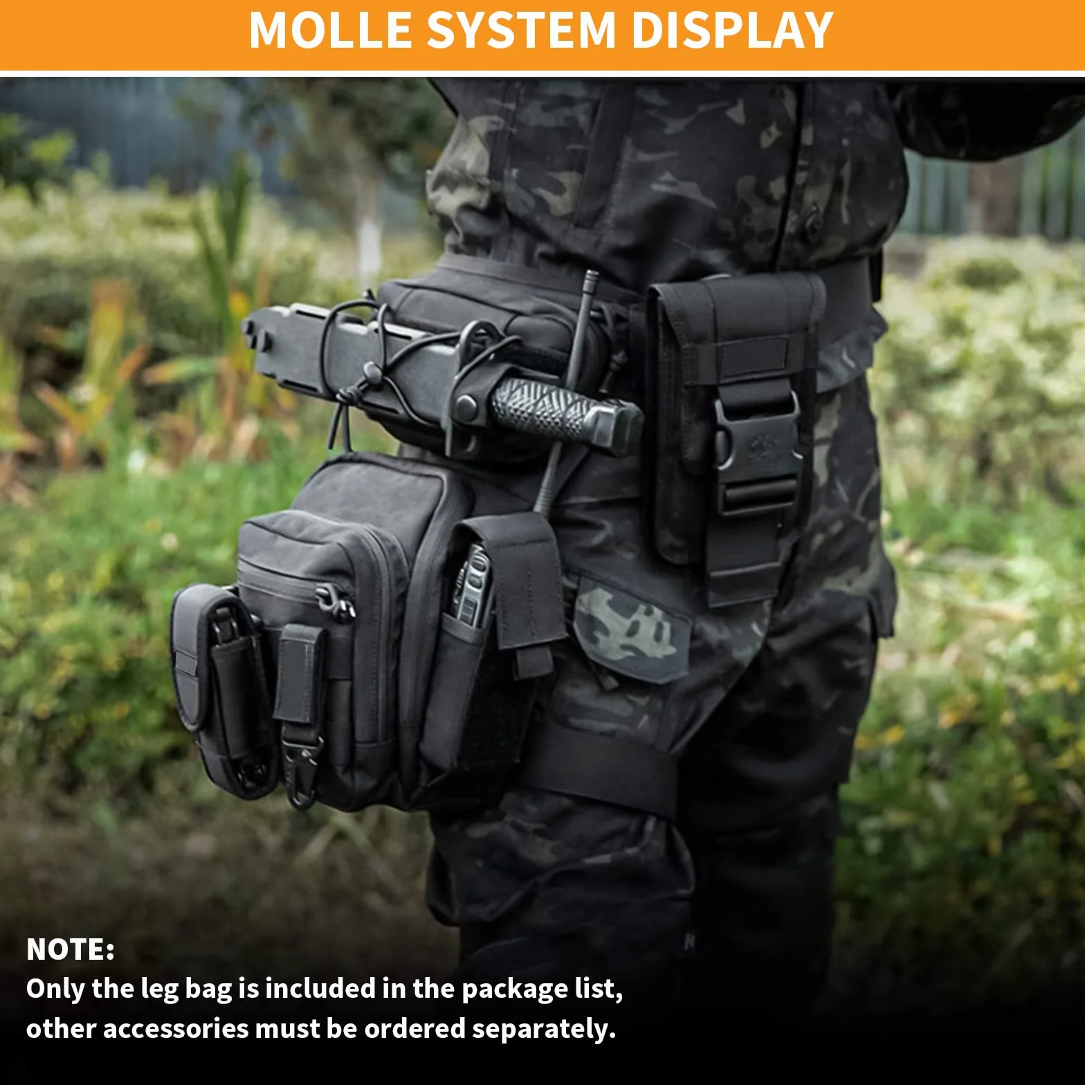 Huntvp Pernera Moto Militar Bolsa Pierna Impermeable para Caza Senderismo Ciclismo