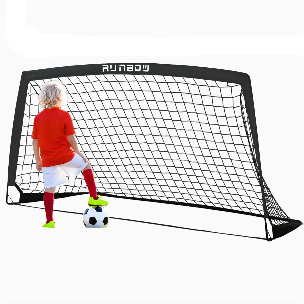Portería de fútbol para niños, 182 x 121 cm Red de fútbol portátil para práctica en el Patio Trasero con Bolsa de Transporte