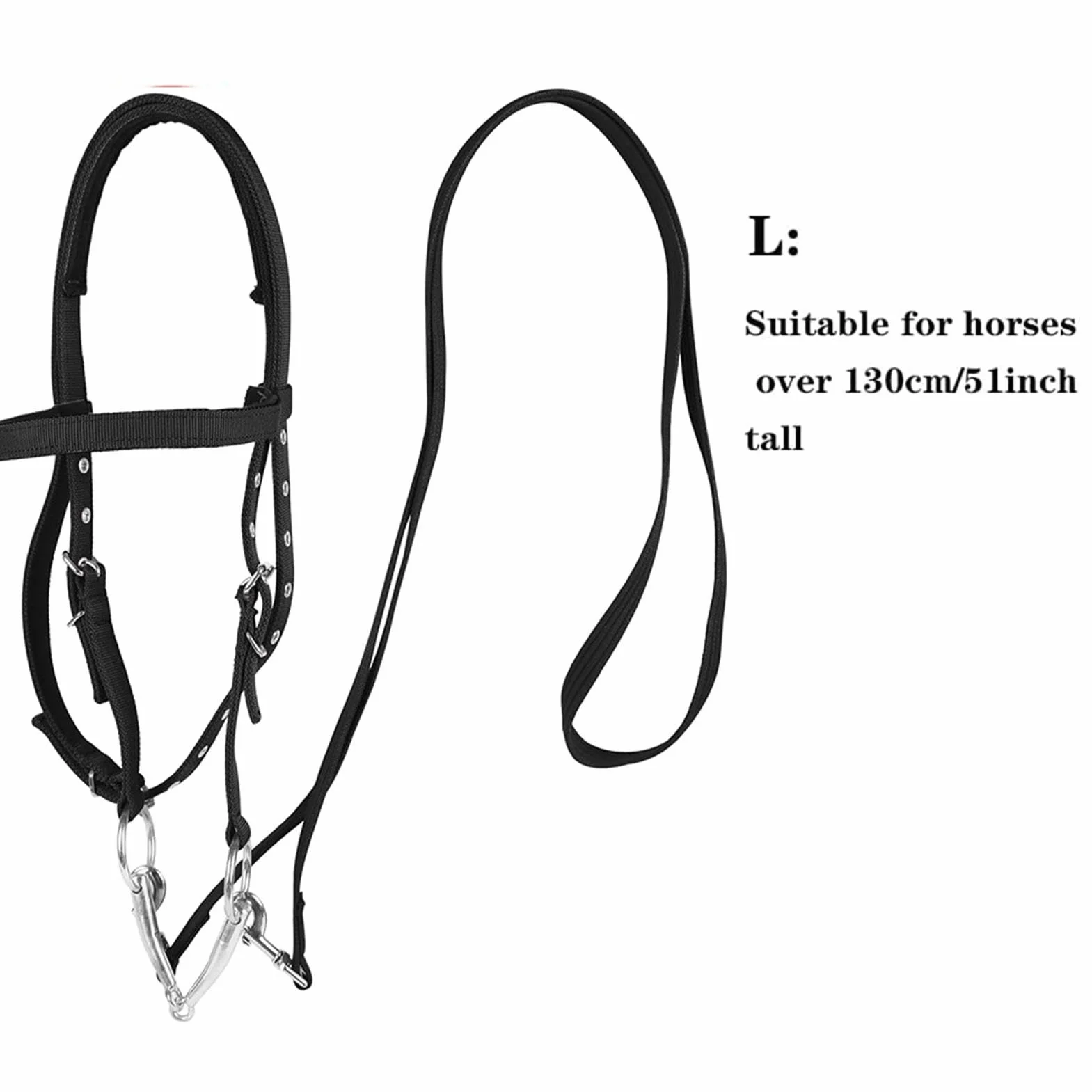 Generisch Soporte para caballos y cuerda de plomo – 3 hebillas ajustables espesan soporte plano para el entrenamiento, entrenamiento de equitación y soportes líderes