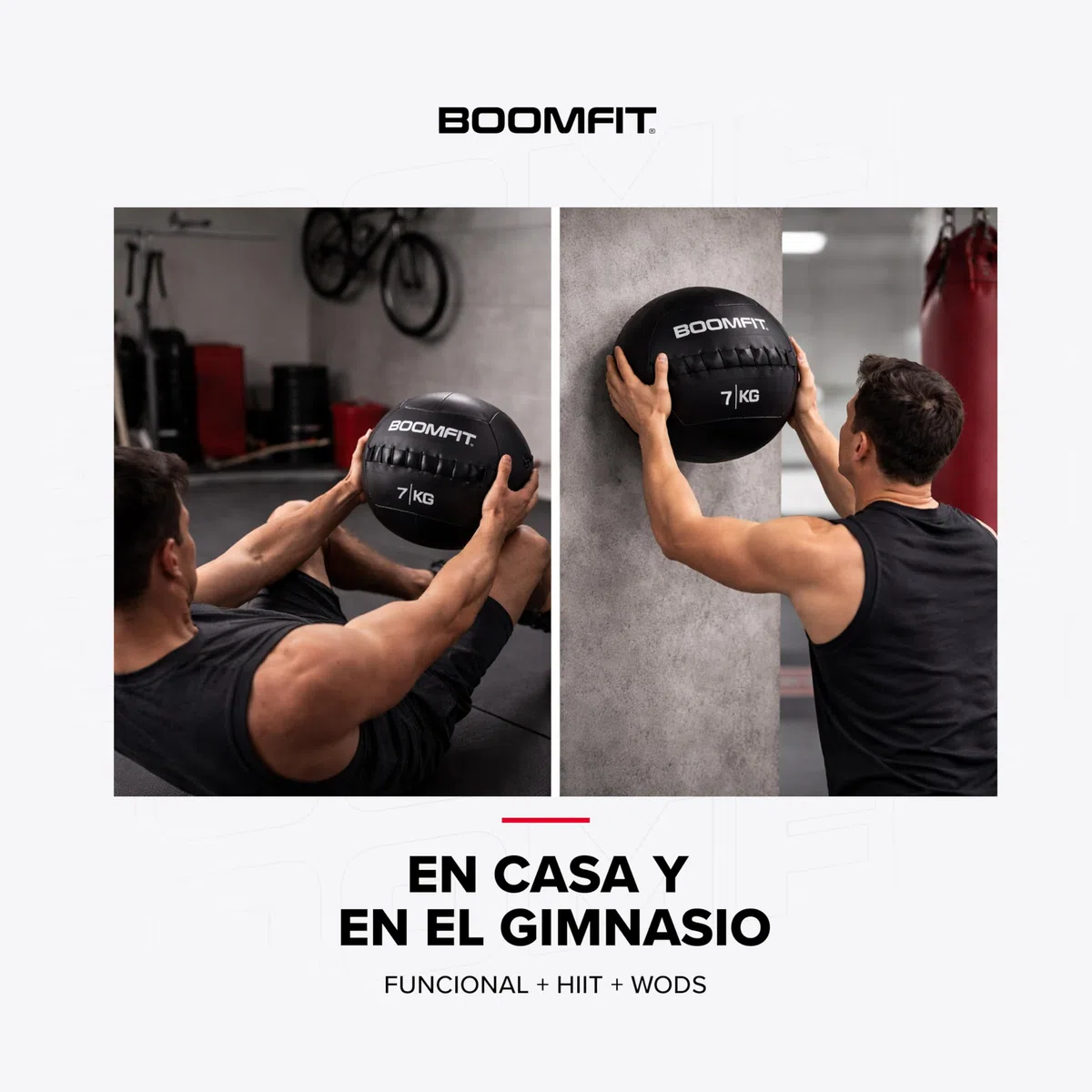 BOOMFIT Wall Ball 2–15 kg | Balón Medicinal Antideslizante Superficie Lisa | Carga centrada Estable | Progresión por Pesos sin Cambiar sensaciones | Crossfit, Funcional y HIIT