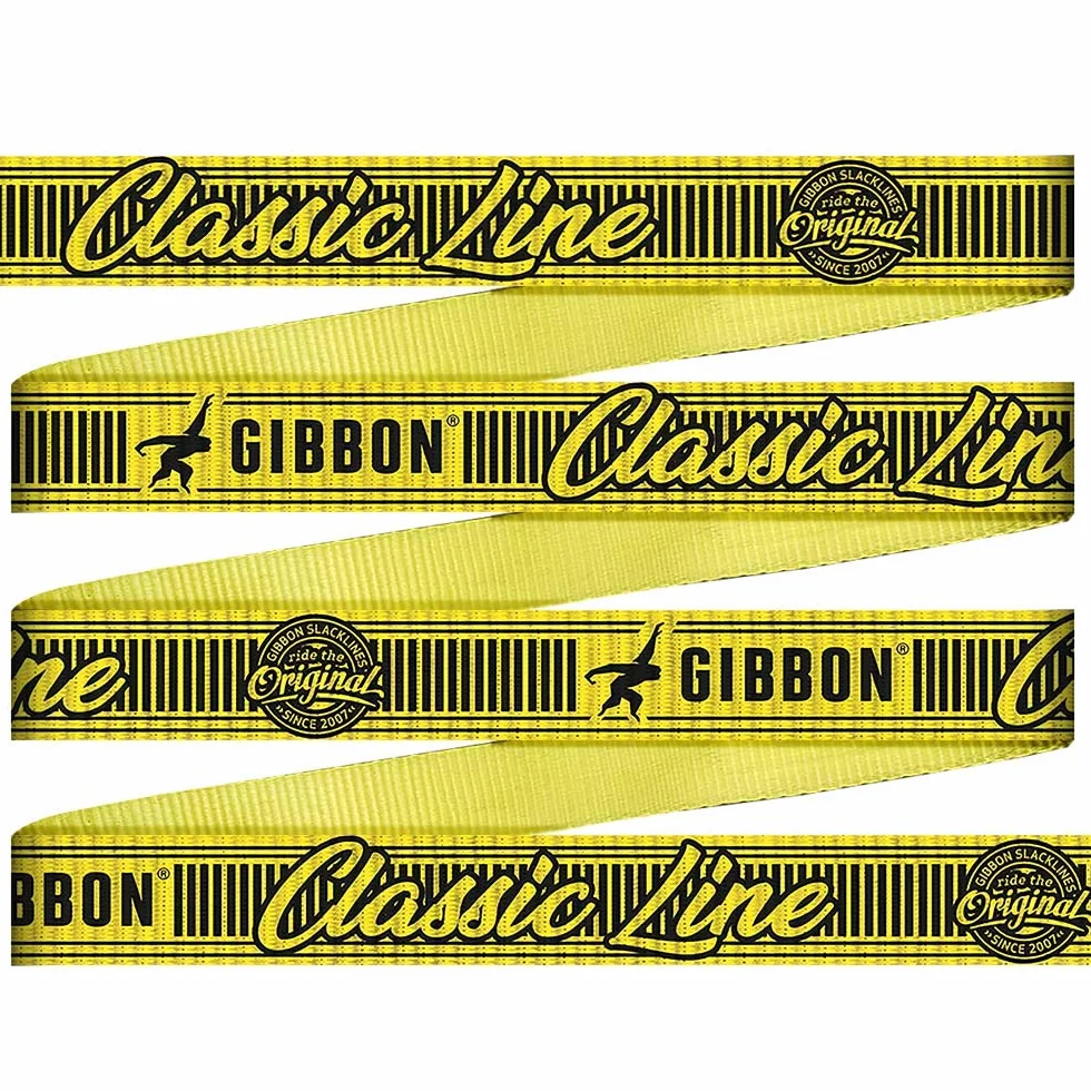 Gibbon Slacklines Gibbon Slacklines Classic - Juego de Slackline (15 m), Color Amarillo
