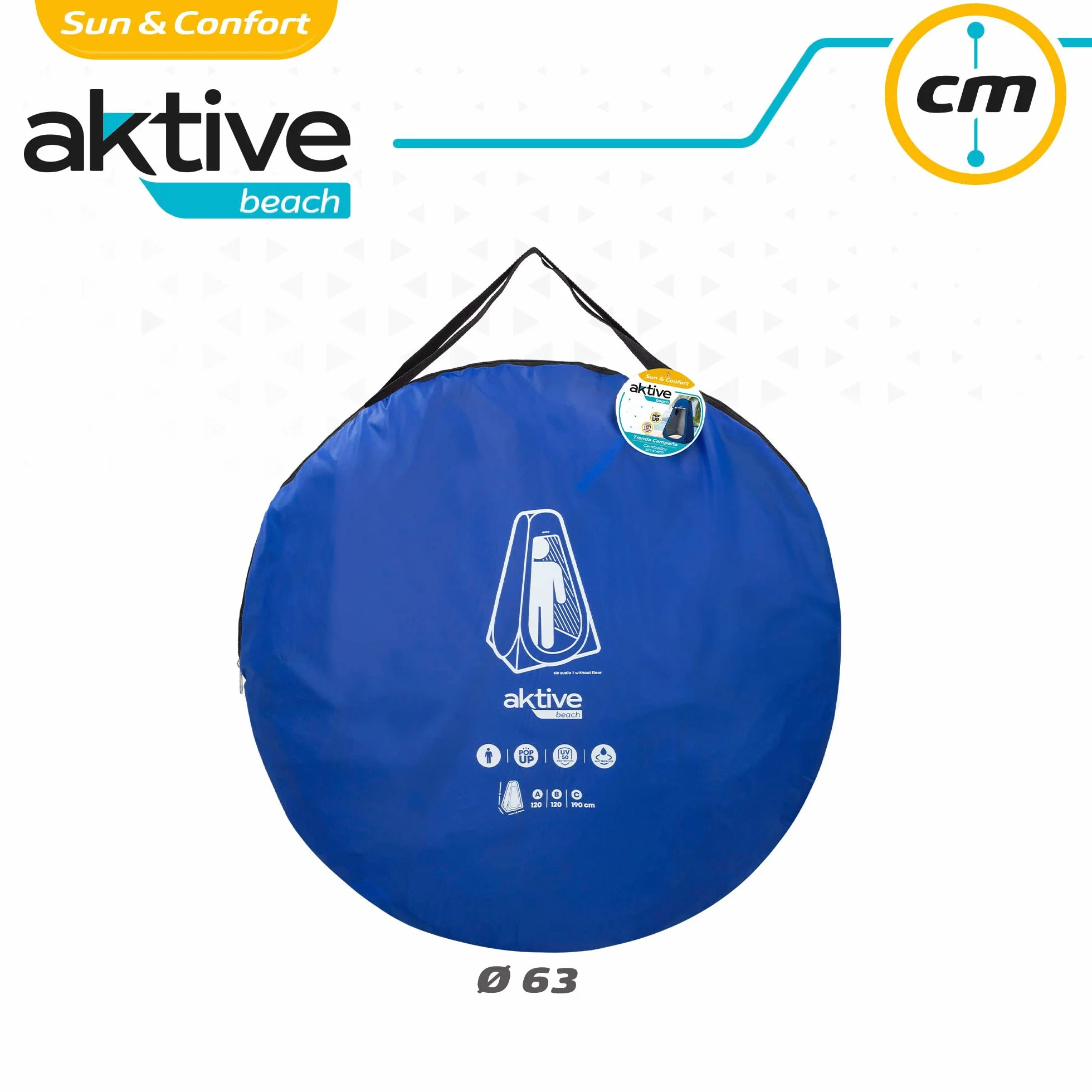 AKTIVE Tienda Ducha Cambiador para Camping con Suelo