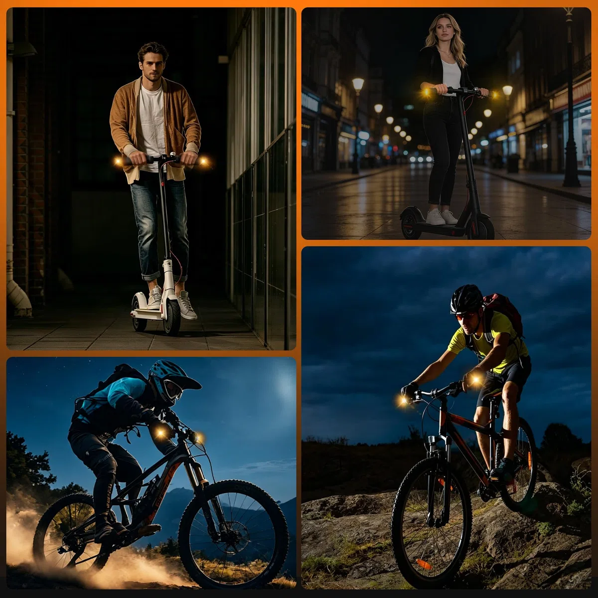 Intermitentes para Patinete Eléctrico con Luz en el Manillar, Compatible con Manillares de 16 a 22.5 mm, Luces de Advertencia para Xiaomi M365/ Ninebot MAX G30/ G30D, Accesorios para Patinete