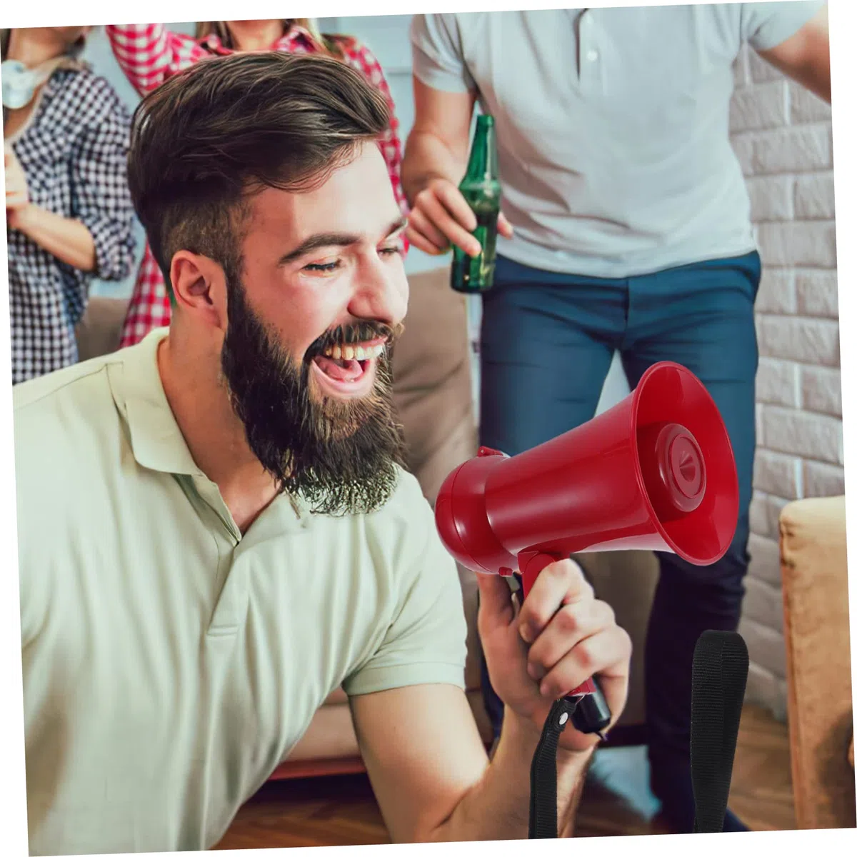 Yardwe altoparlante Altavoces portátiles Portable Speaker orador de porristas megáfono de Control de Volumen megáfono para porristas alegría de megáfono cobrable Altavoz Pato Cuernos Rojo