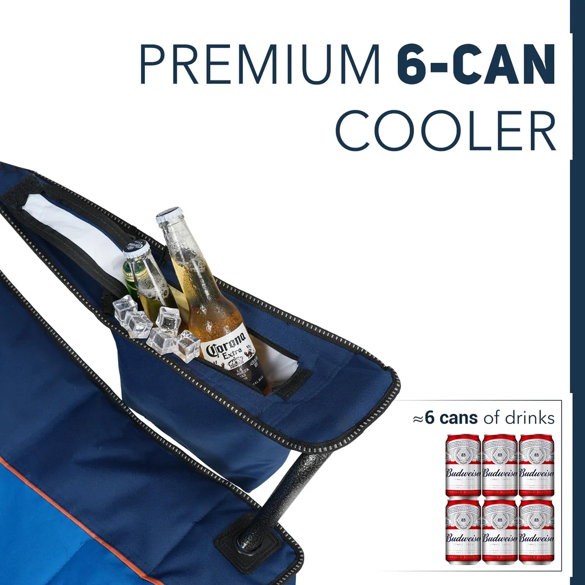 OVERMONT Silla de Camping Plegable - Grande Silla de Pesca Portátil con Reposabrazos Portabebidas - para Acampada Jardín Playa Pesca - hasta 227 kg