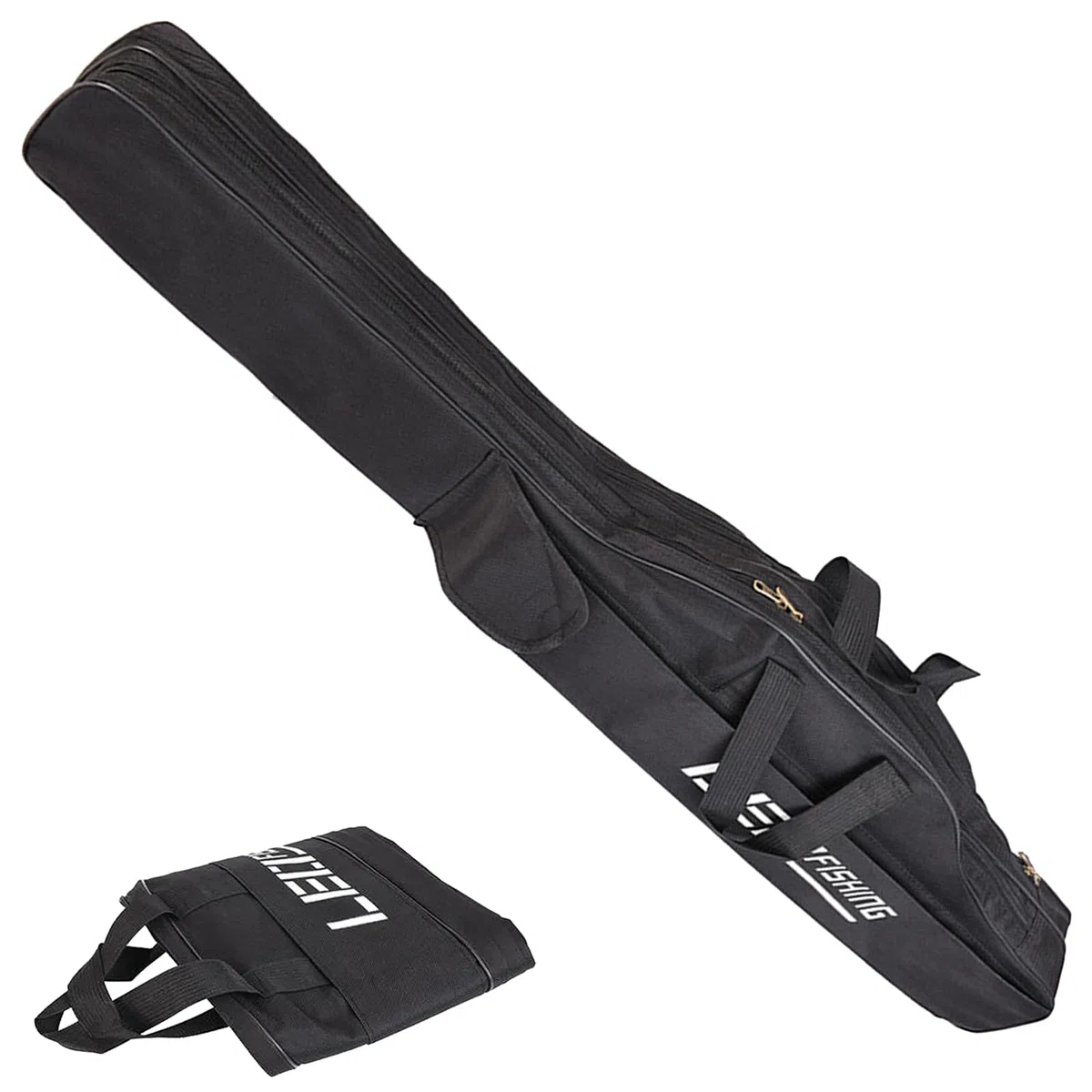 Bolsa De Pesca, Bolsas De Caña De Pescar 3 Capas, 150cm Plegable, Accesorios Para Equipo De Pesca(Negro)