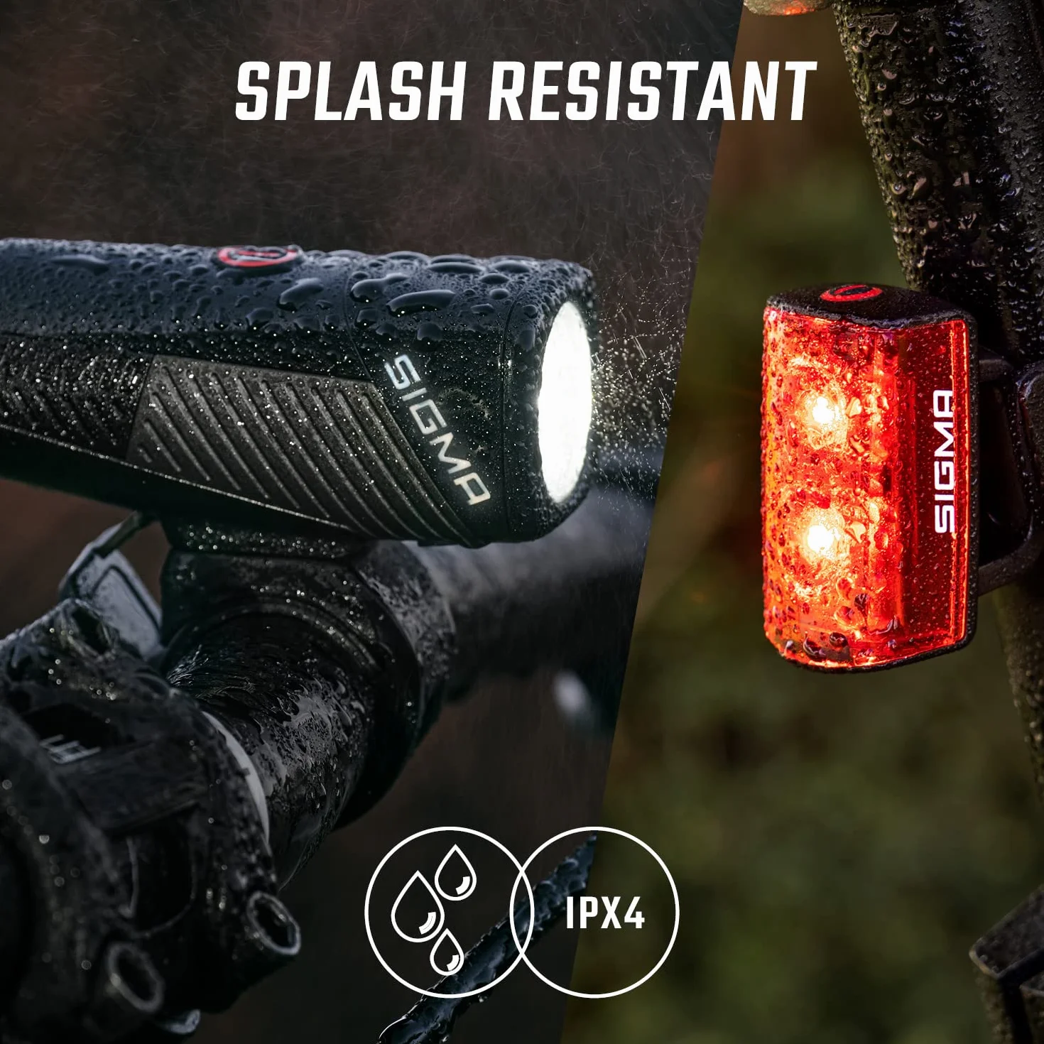 SIGMA - Buster 400 / RL 80 Set | Luces LED Delanteras y traseras | 400 lúmenes y 80 lúmenes | Luces de Bicicleta Delanteras y traseras a Pilas con Cinco Modos de iluminación, Talla única