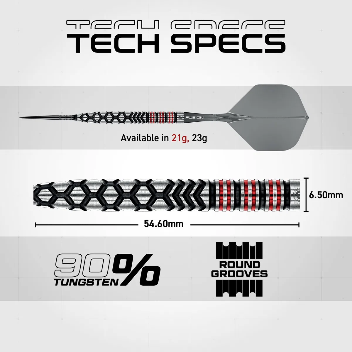 WINMAU Fornax Dardos profesionales 90% tungsteno, barriles paralelos y cónicos negros/rojos, punto de conmutación, 2 puntas, cañas cortas y plumas, dardos de 21/22/23/24 g