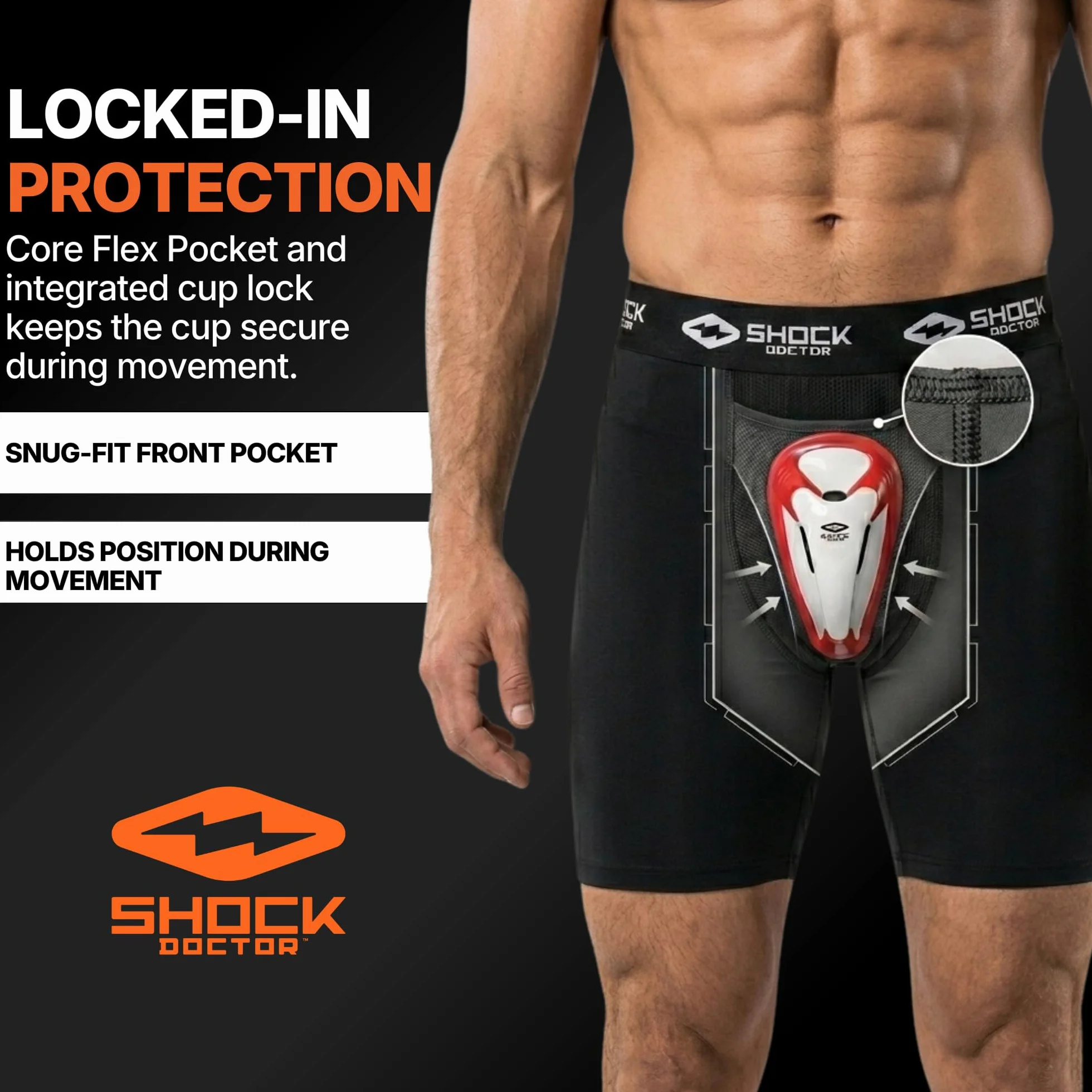 Shock Doctor Core Compression Bioflex Cup Pantalones Cortos Hombre