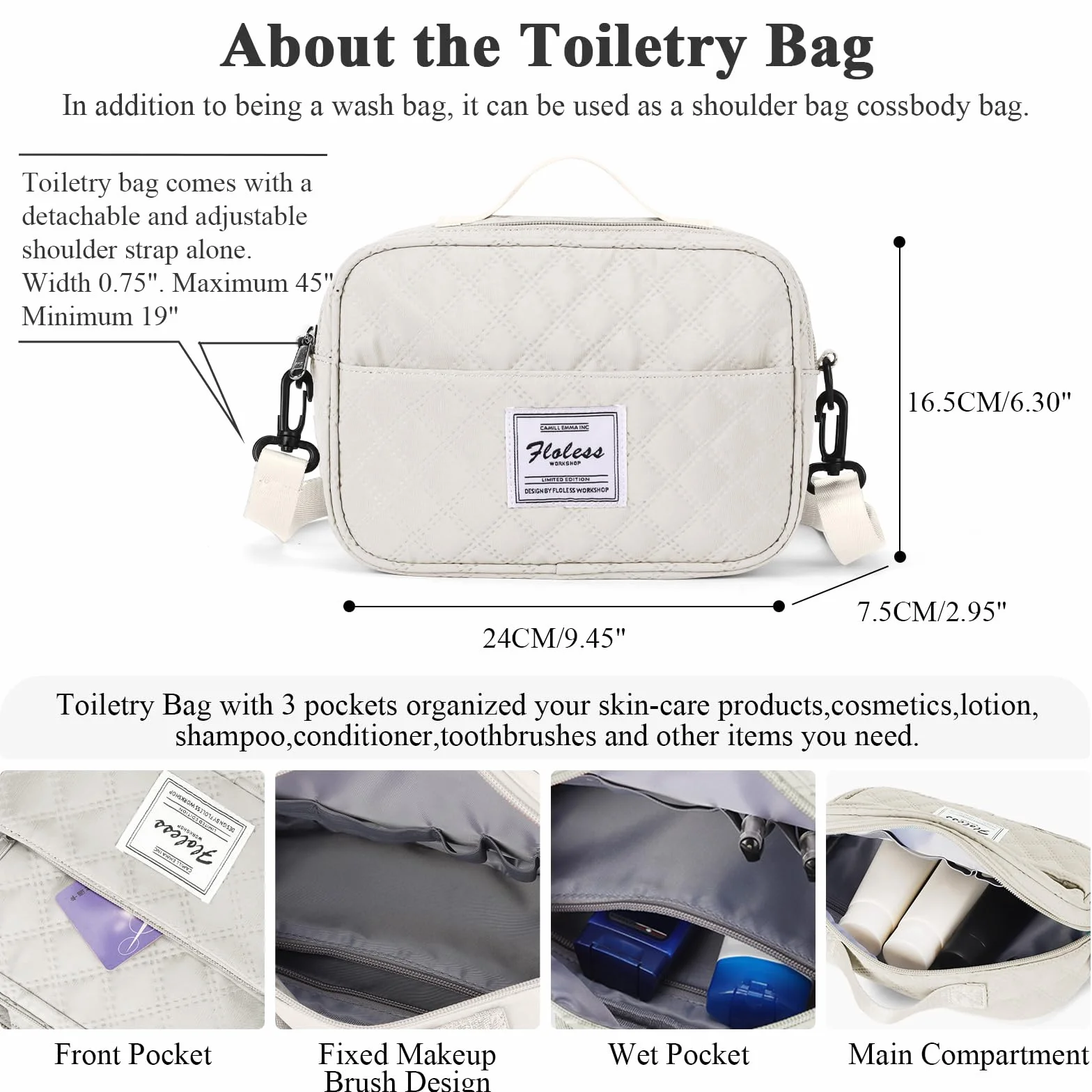 Bolsa de Viaje Deportiva para Mujer y Hombre, Tote y Bolsa de Mano, Beige