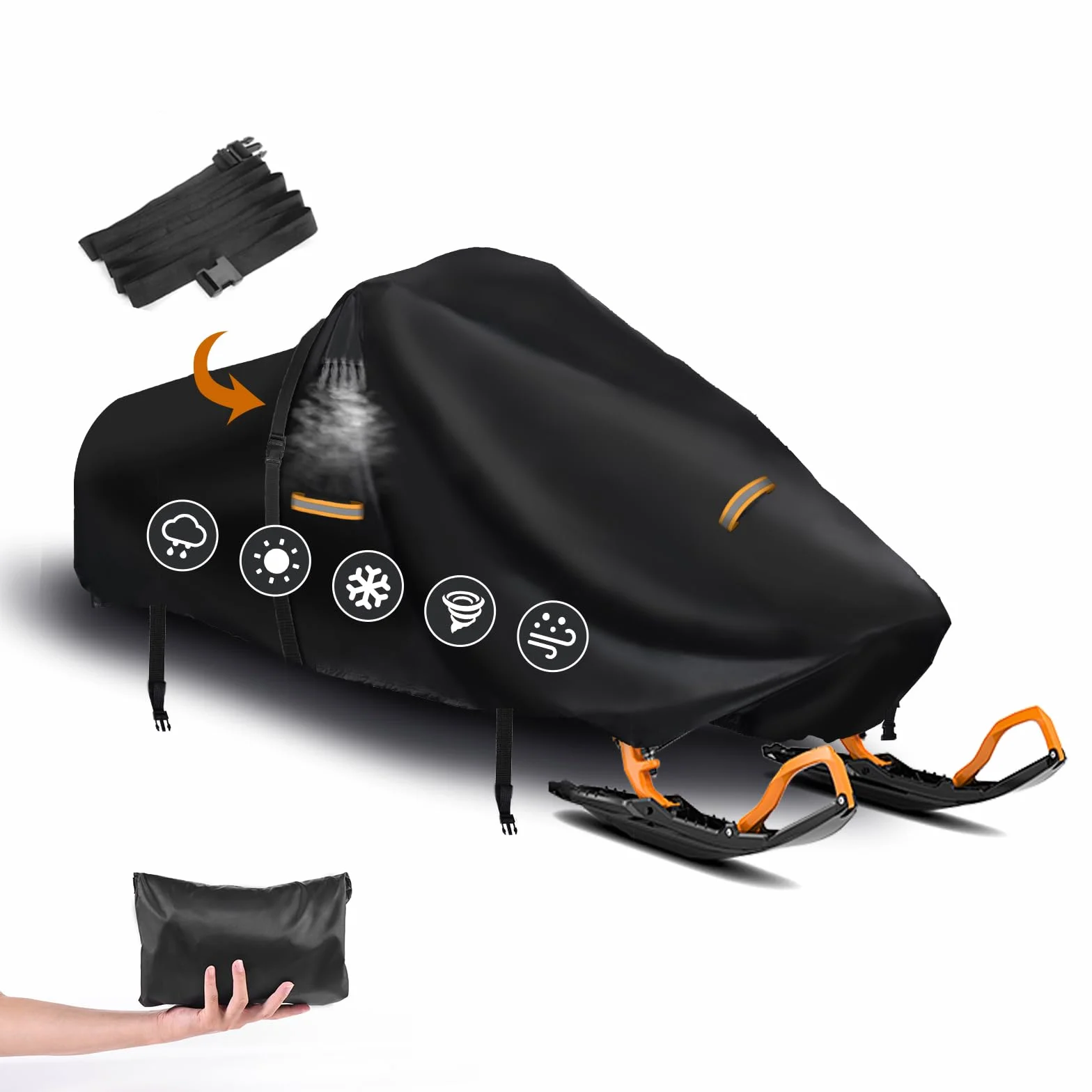 Funda para moto de nieve Oxford 420D resistente 2 hebillas rejillas ventilación universal Polaris Ski-Doo