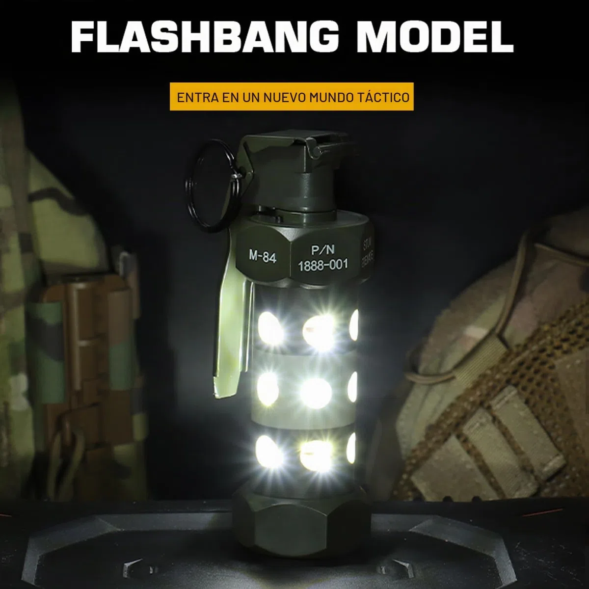 Airsoft Flashbang Modelo táctico granada de mano juguete al aire libre camping luz de emergencia para paintball combate CS juego de batalla militar cosplay utilería entrenamiento de campo