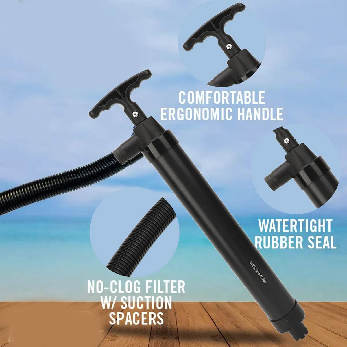 Bomba de Agua Manual Potente Capacidad de Drenaje y Extracción de Sentina para Yates y Barcos de Pesca, Manguera Portátil