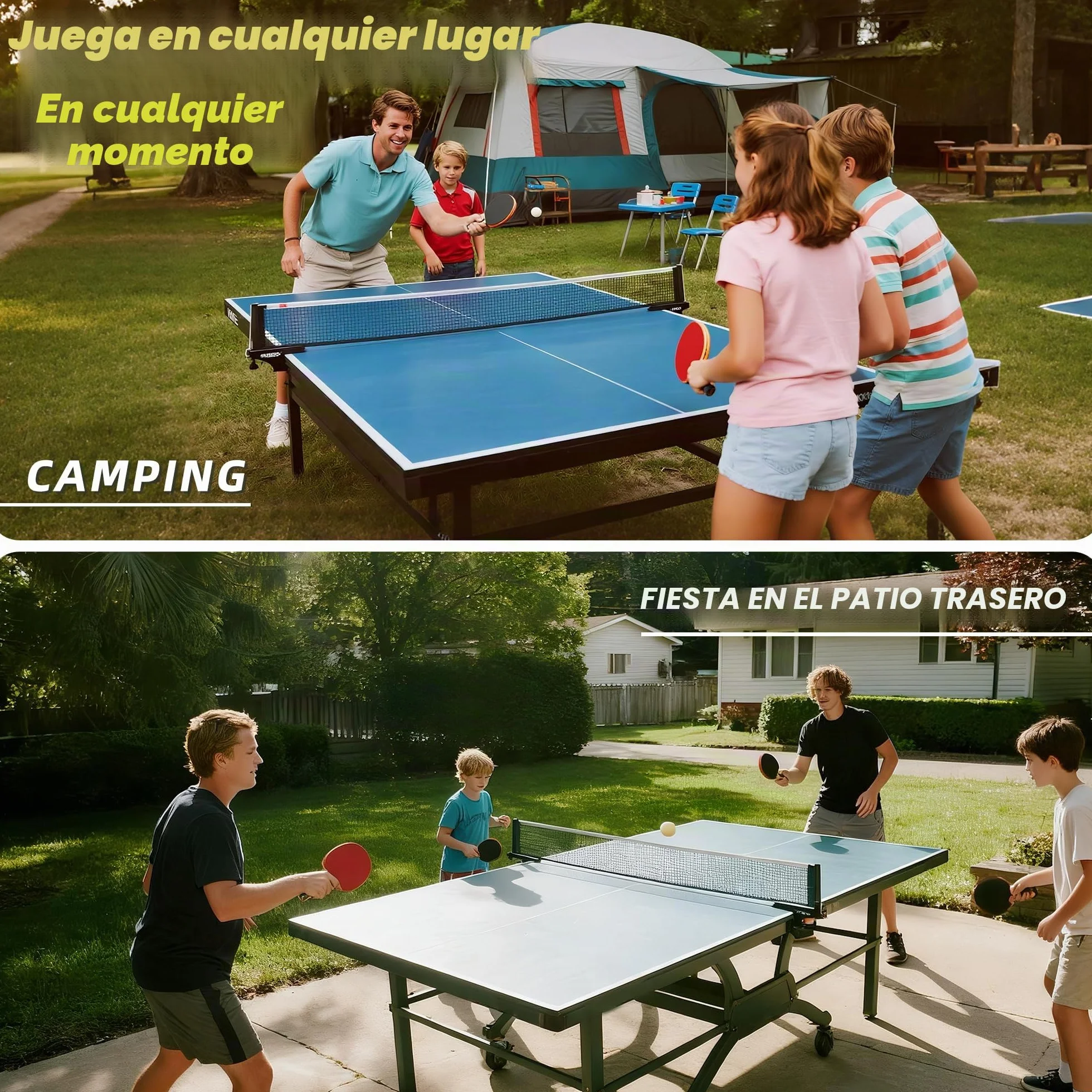 Palas de Ping Pong, Set de Alto Rendimiento - Palas de Tenis de Mesa, Pelotas de Ping Pong, Caja de Almacenamiento - Palas de Ping Pong - Mesa de Ping Pong Exterior, Interior (4 Bats)