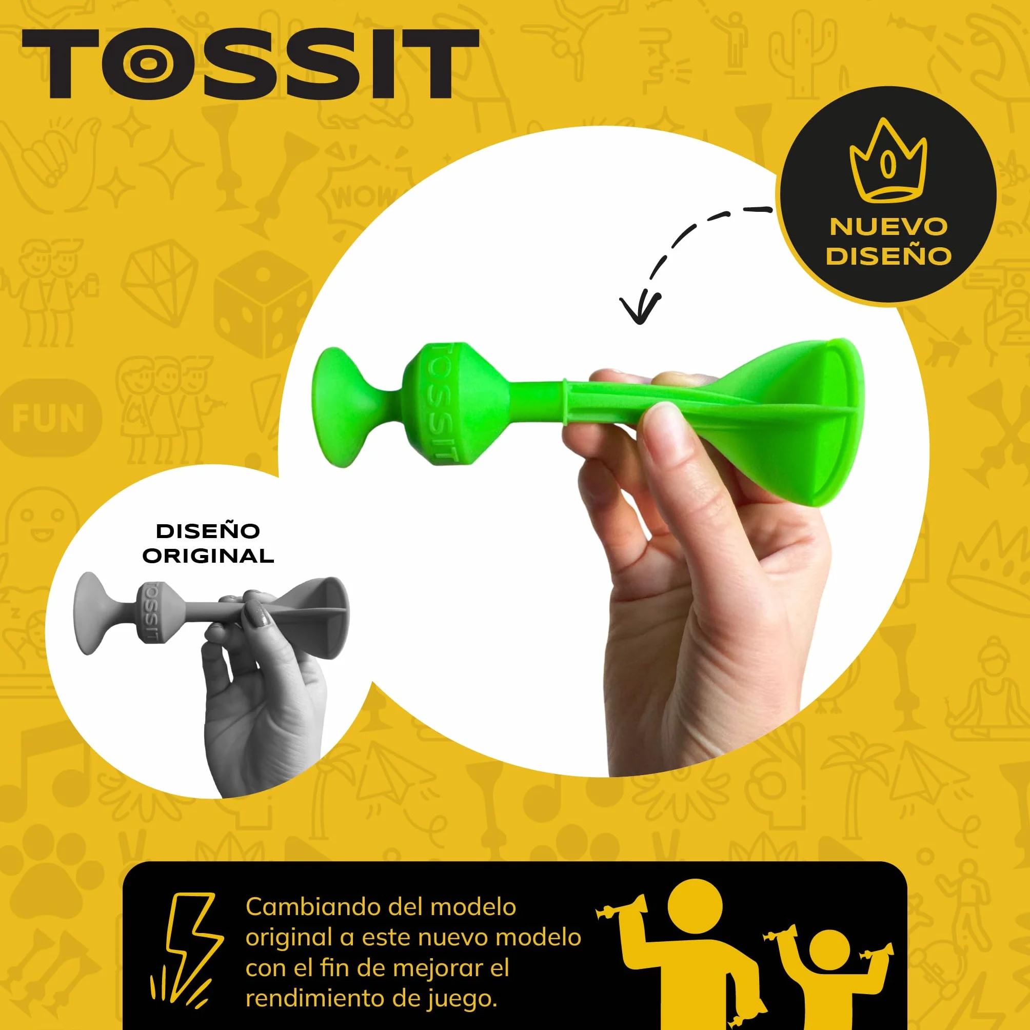 TOSSIT Dardos con Ventosa, Juego de Lanzar para Familia y Fiesta, Silicona, Jardín Interior Exterior, Petanca Boccia, Regalo Niños Adultos