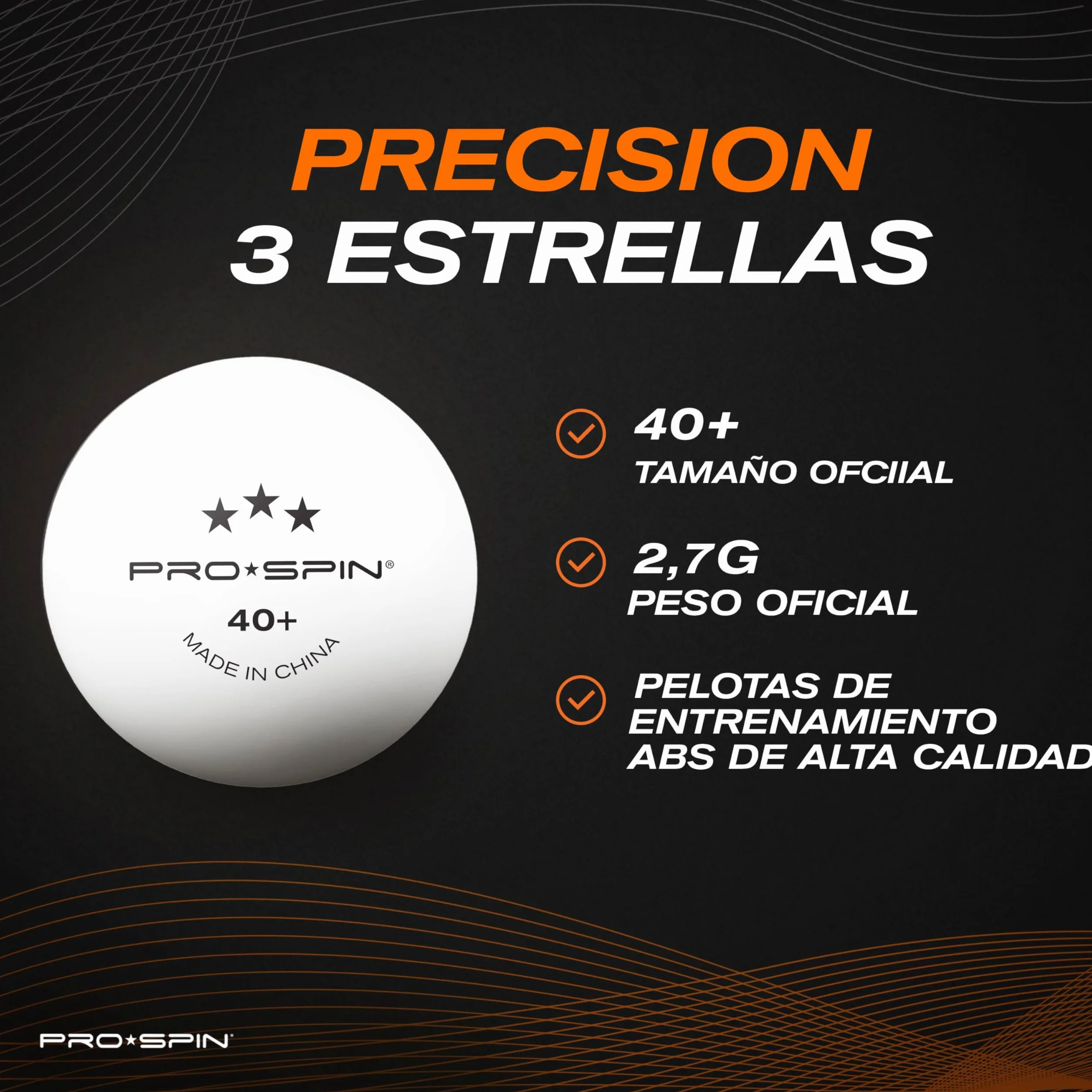 PRO-SPIN Palas de Ping Pong Set Raquetas Tennis Mesa Premium Pelotas 3 Estrellas Estuche Compacto