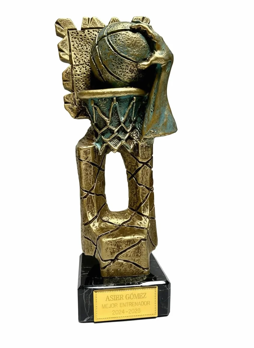 Trofeo Baloncesto Personalizado Dorado y Plateado 26 cm